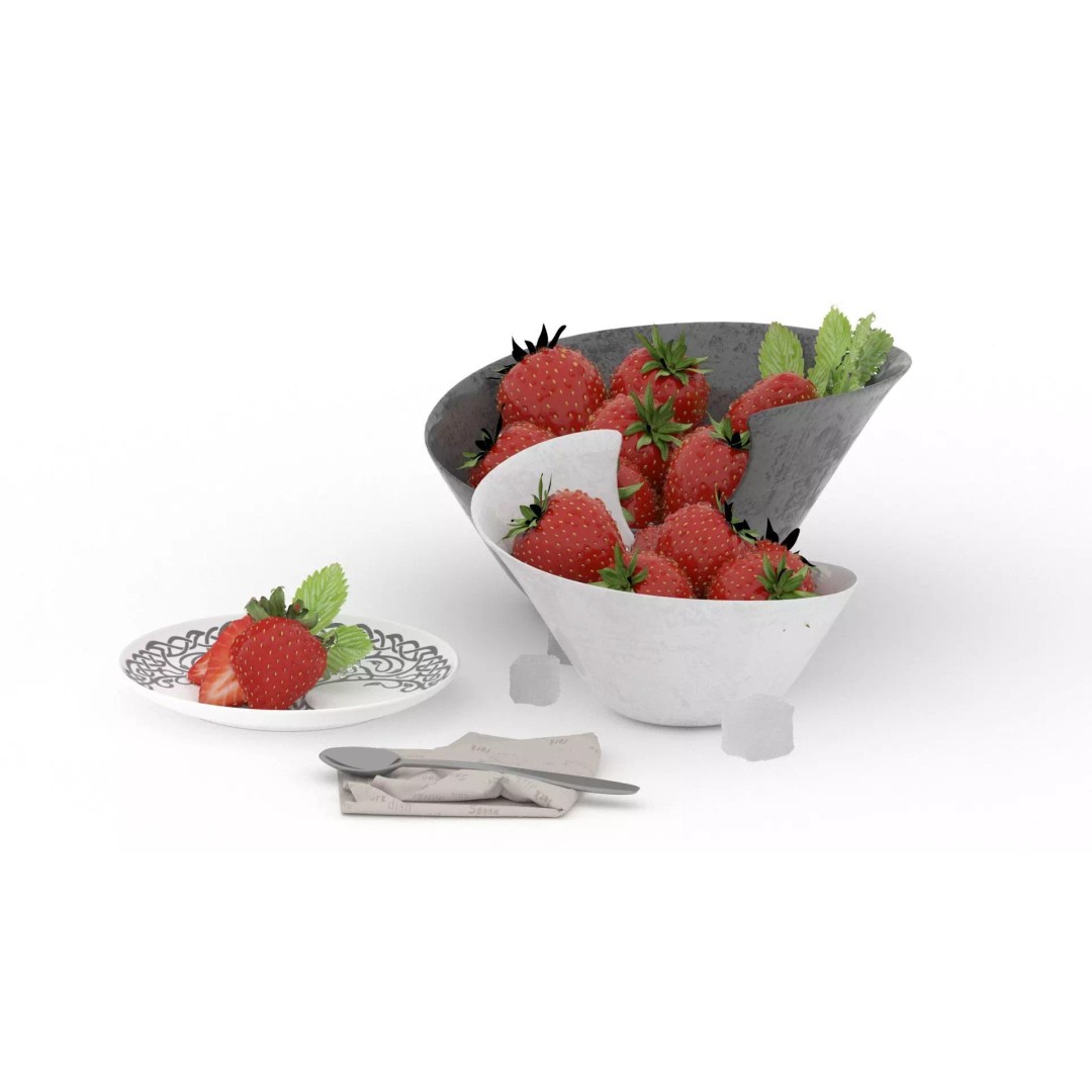 Strawberry 3D Model – Fully Textured Scene with Lighting Setup - View 15