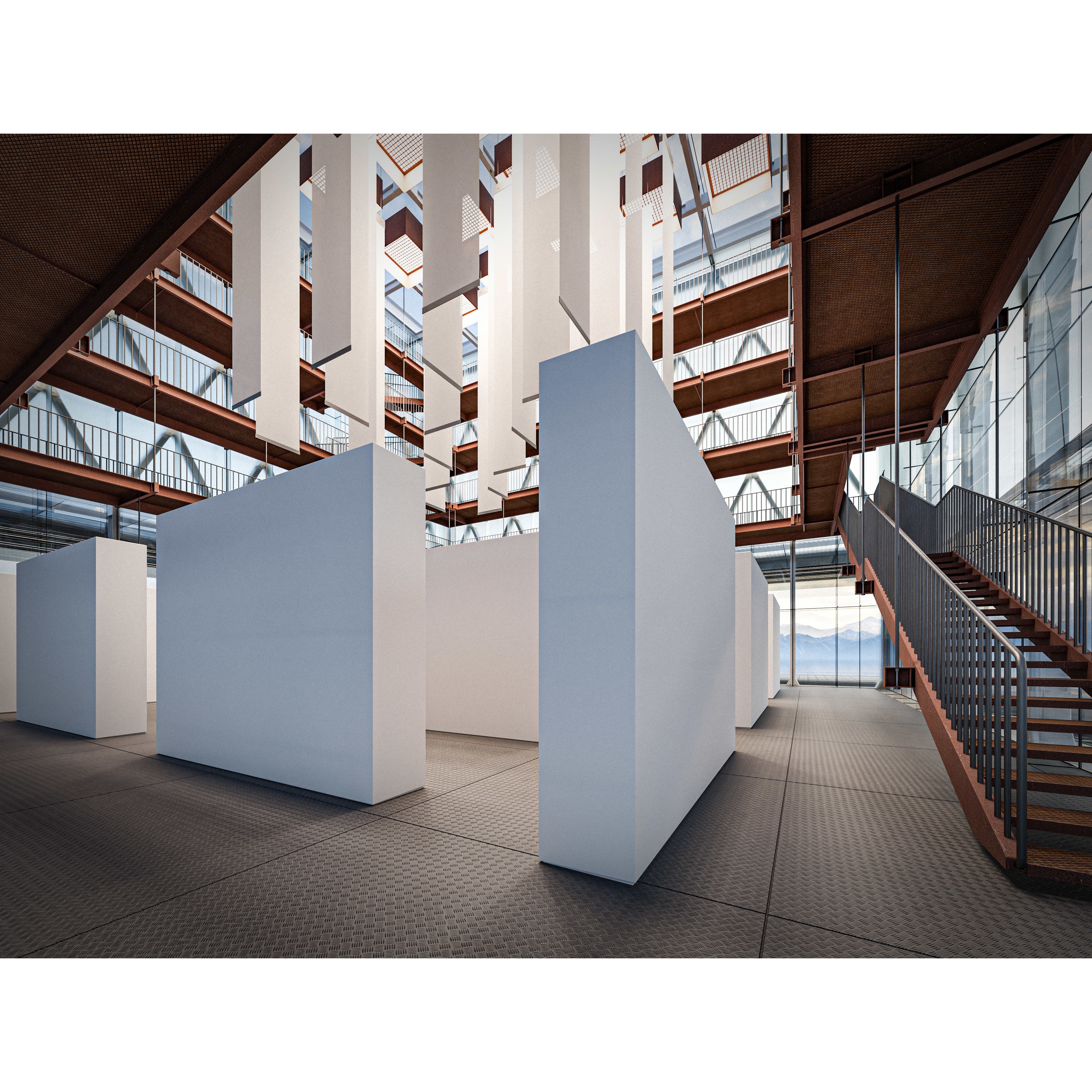 Modern Exhibition Pavilion - Low-Poly Game-Ready 3D Model - View 12