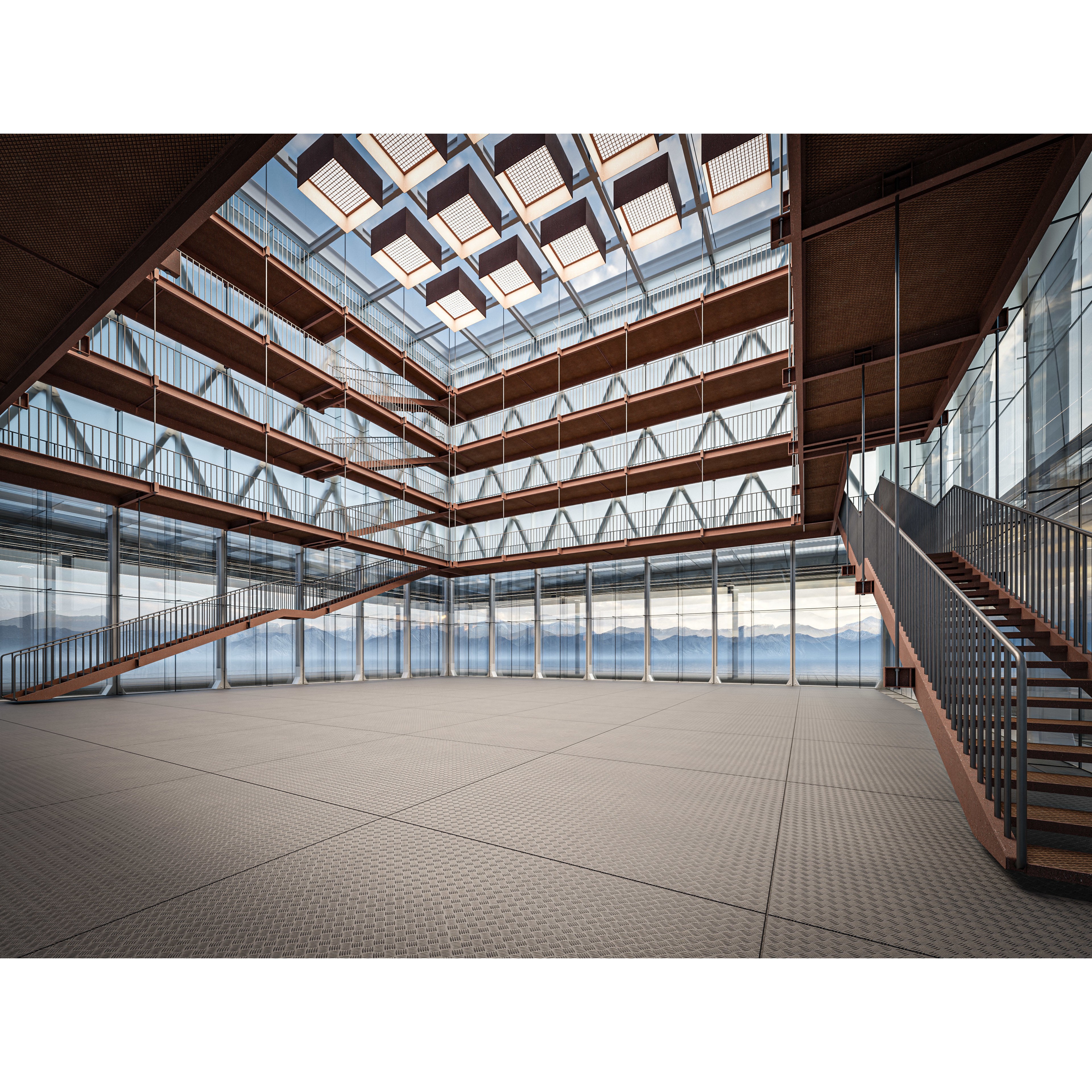 Modern Exhibition Pavilion - Low-Poly Game-Ready 3D Model - View 13