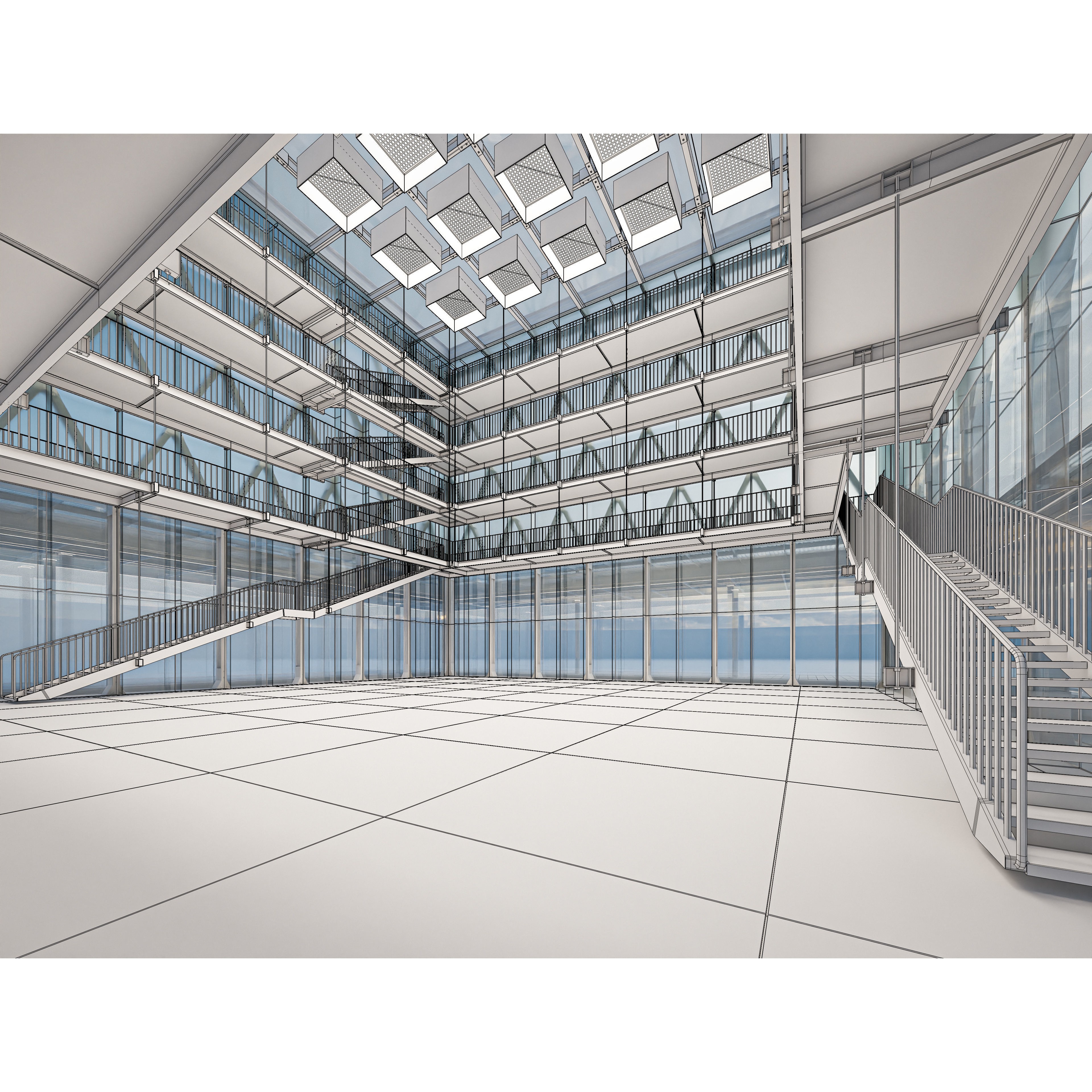 Modern Exhibition Pavilion - Low-Poly Game-Ready 3D Model - View 14