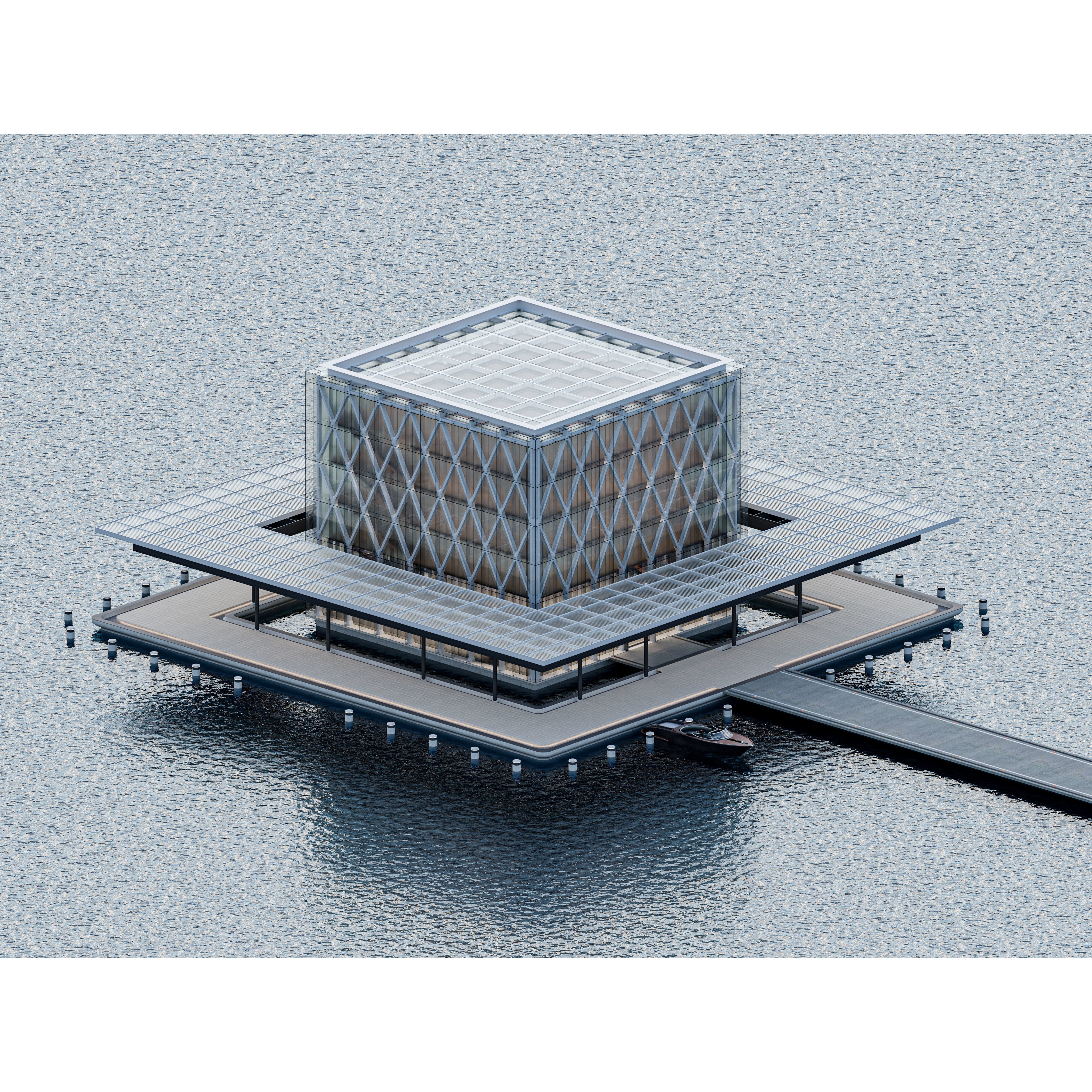 Modern Exhibition Pavilion - Low-Poly Game-Ready 3D Model - View 6