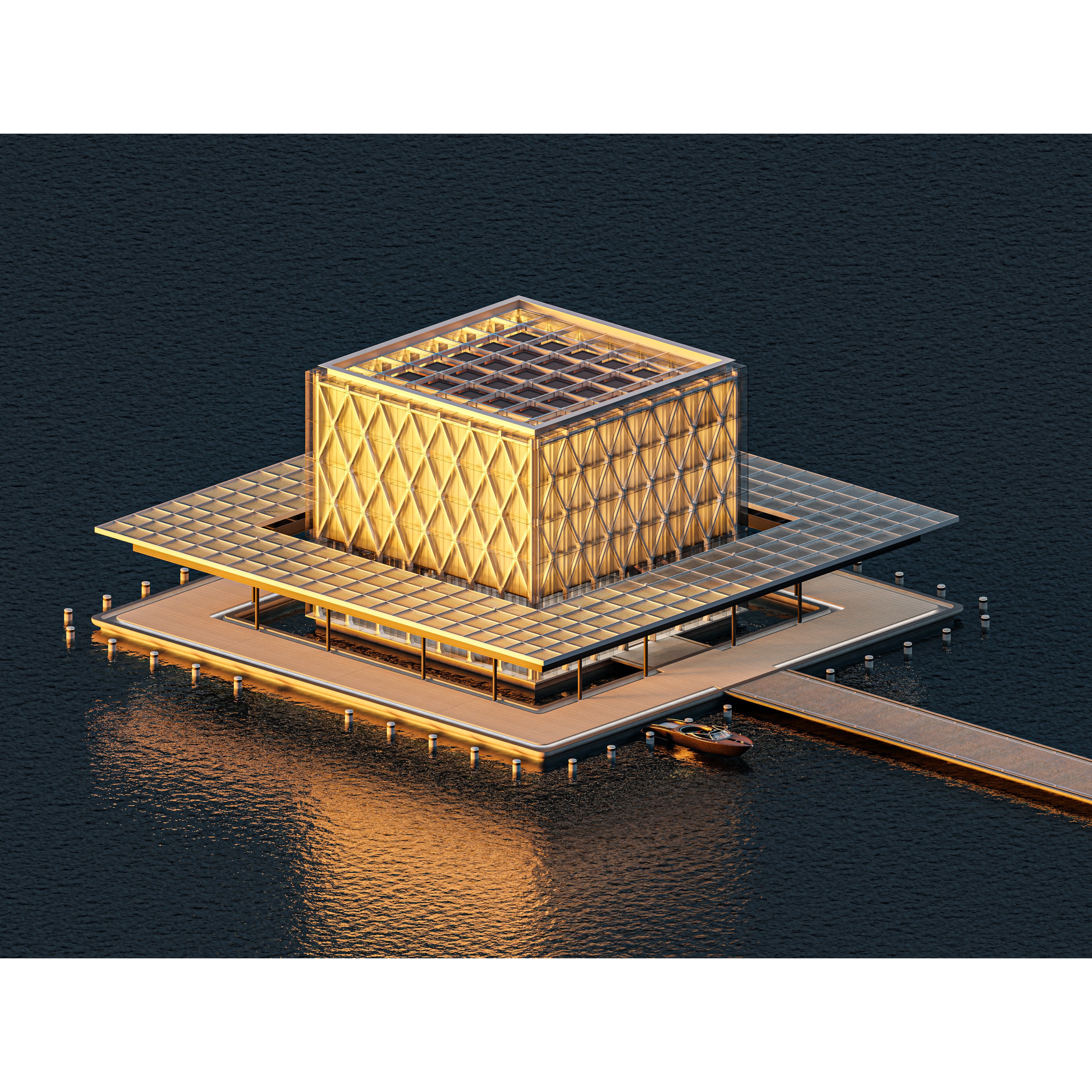 Modern Exhibition Pavilion - Low-Poly Game-Ready 3D Model - View 7