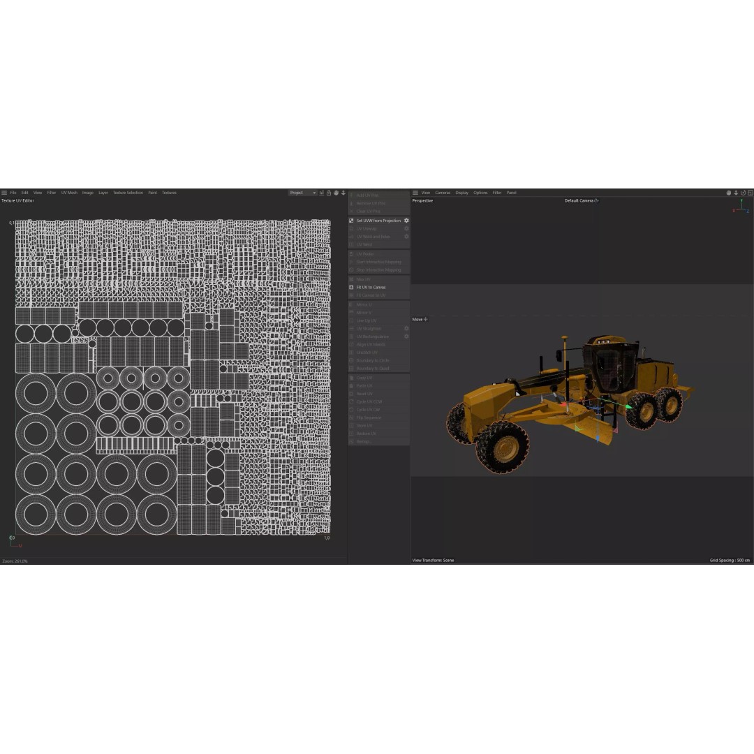 140M Motor Grader 3D Model – Low Poly Game Asset, PBR Textures - View 10