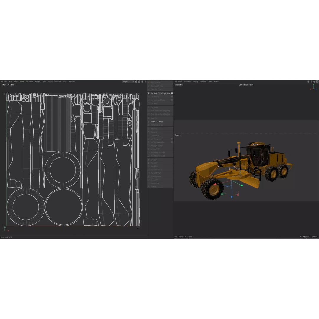 140M Motor Grader 3D Model – Low Poly Game Asset, PBR Textures - View 11