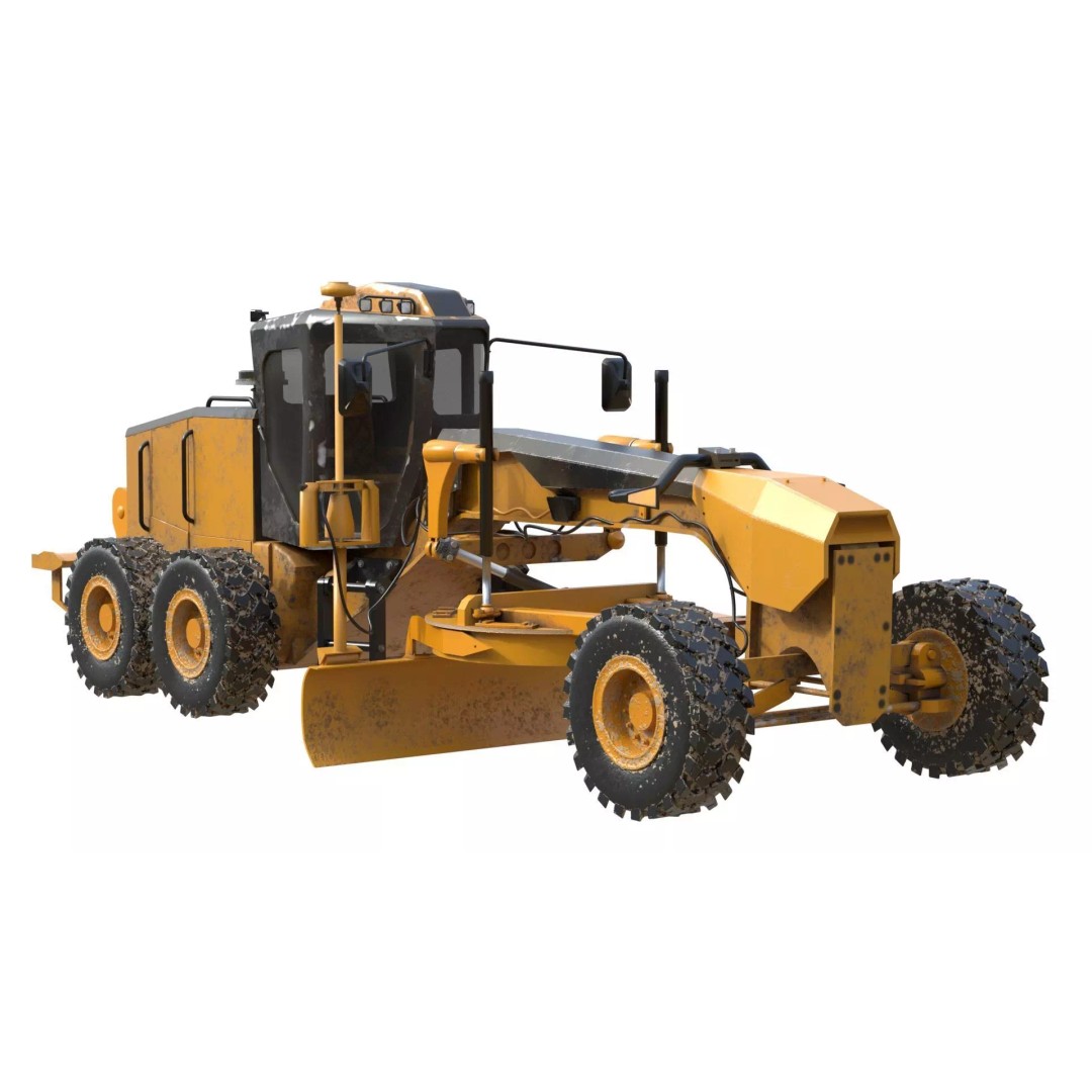 140M Motor Grader 3D Model – Low Poly Game Asset, PBR Textures - View 4