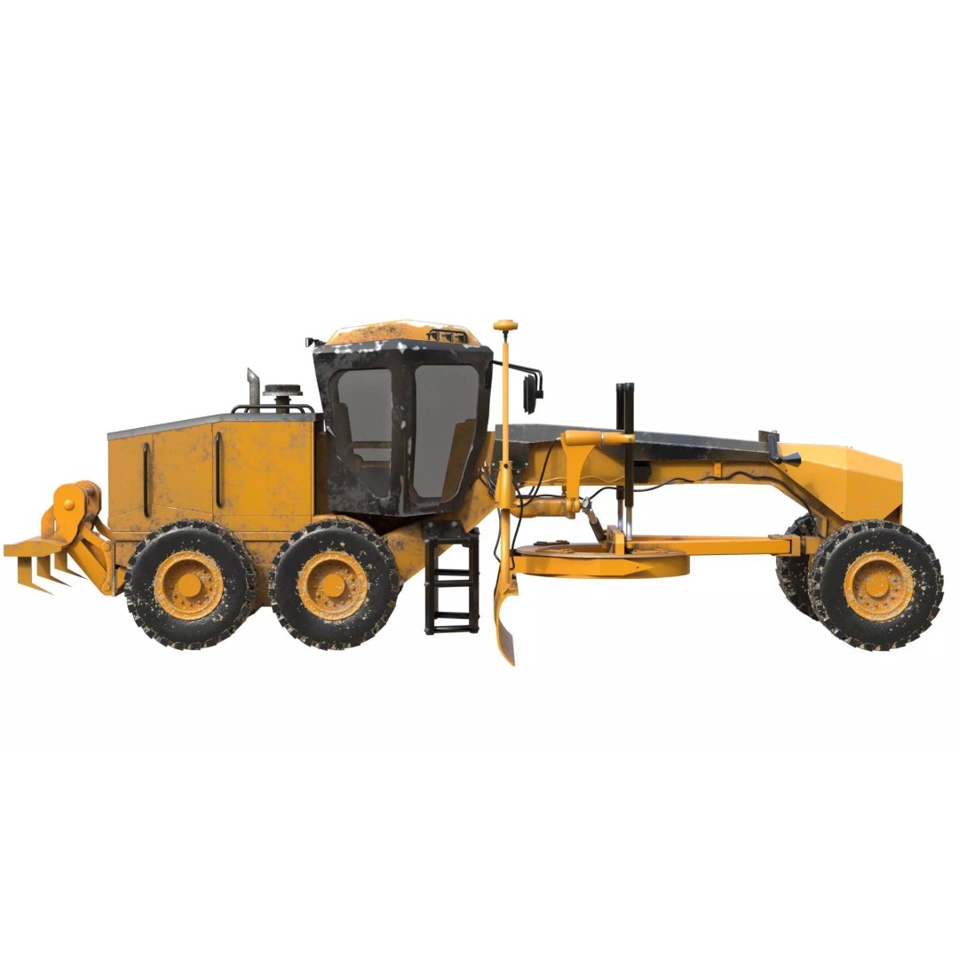 140M Motor Grader 3D Model – Low Poly Game Asset, PBR Textures - View 5