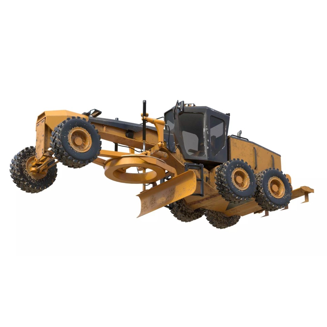 140M Motor Grader 3D Model – Low Poly Game Asset, PBR Textures - View 7