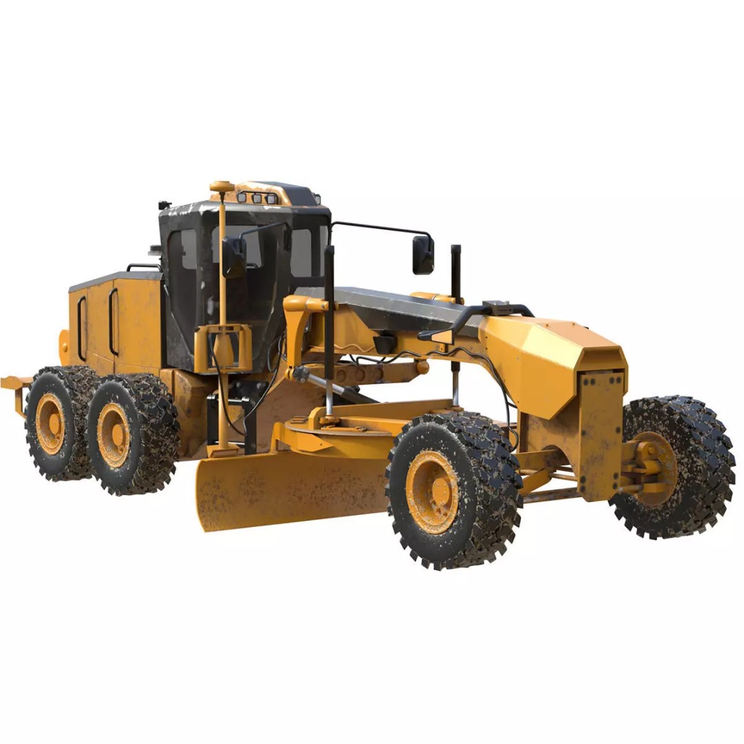 140M Motor Grader 3D Model – Low Poly Game Asset, PBR Textures - View 9