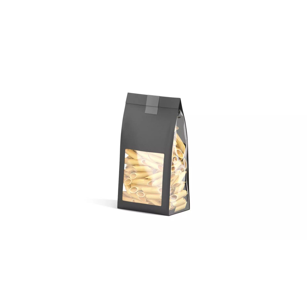 Penne Pasta Package 3D Model – Realistic Black Box, FBX, OBJ - View 2