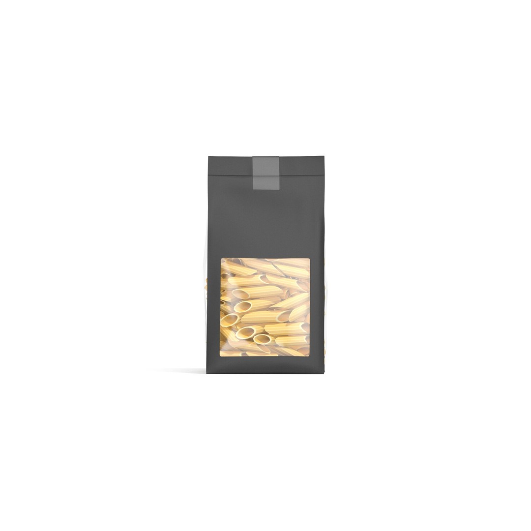 Penne Pasta Package 3D Model – Realistic Black Box, FBX, OBJ - View 4
