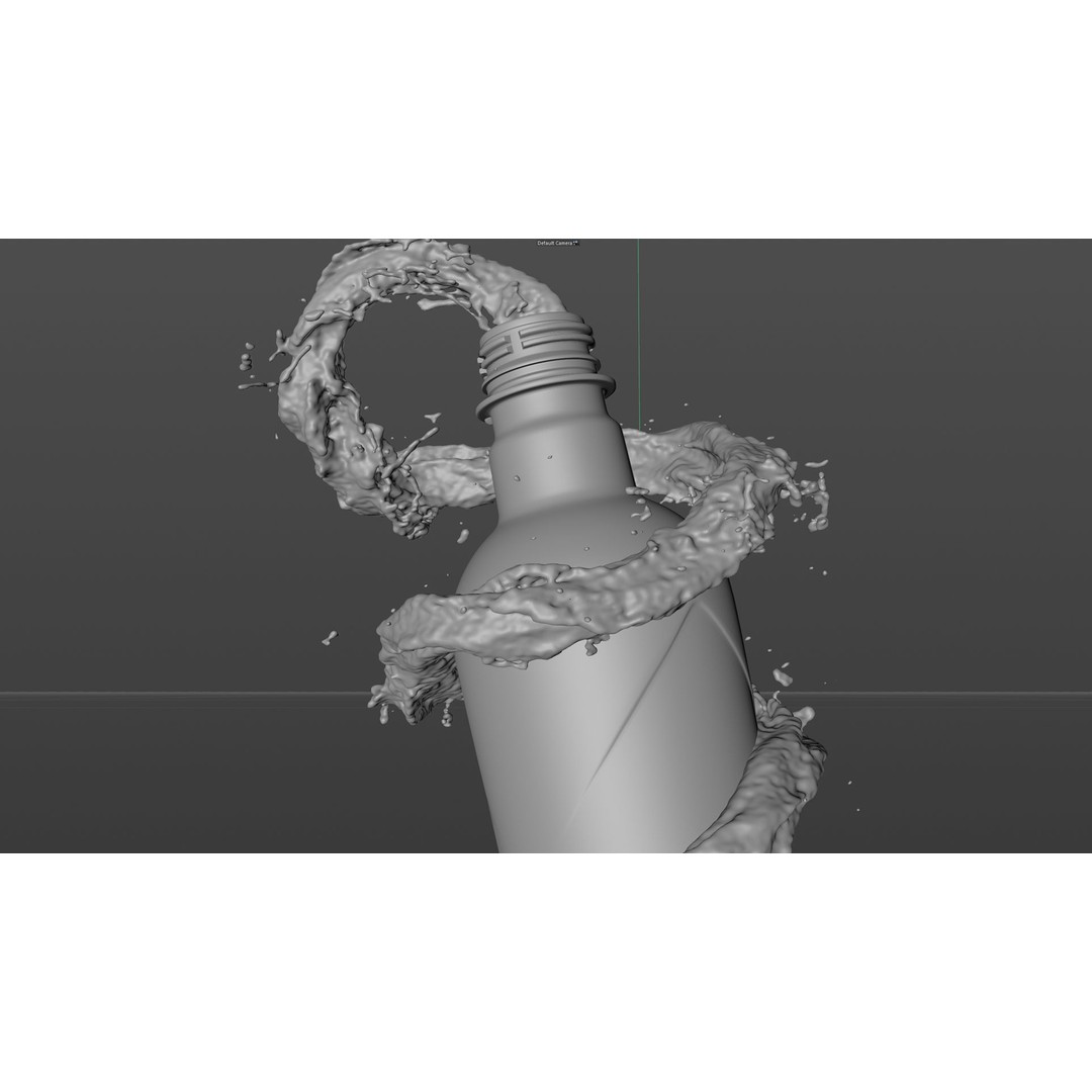 Splash Water 3D Model – Animated Fluid Simulation, Alembic