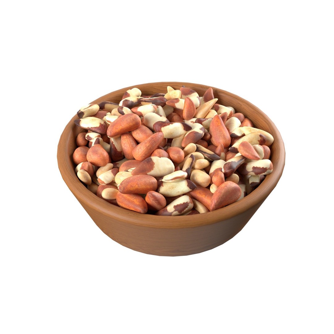 Brazilian Nuts 3D Model – Low Poly Collection, Blender, FBX, OBJ - View 7