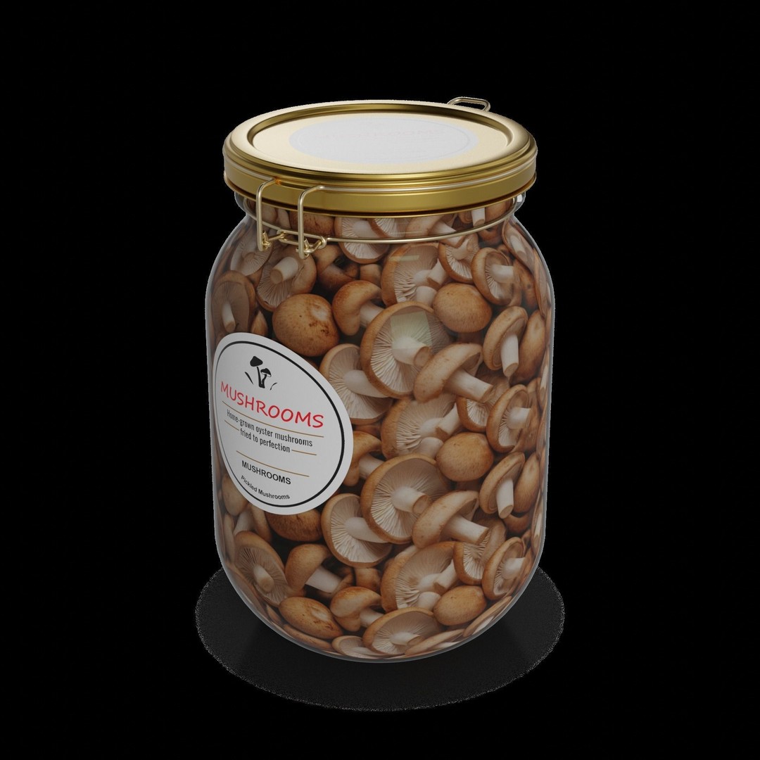 Pickled Mushrooms 3D Model – Realistic Pantry Asset, FBX