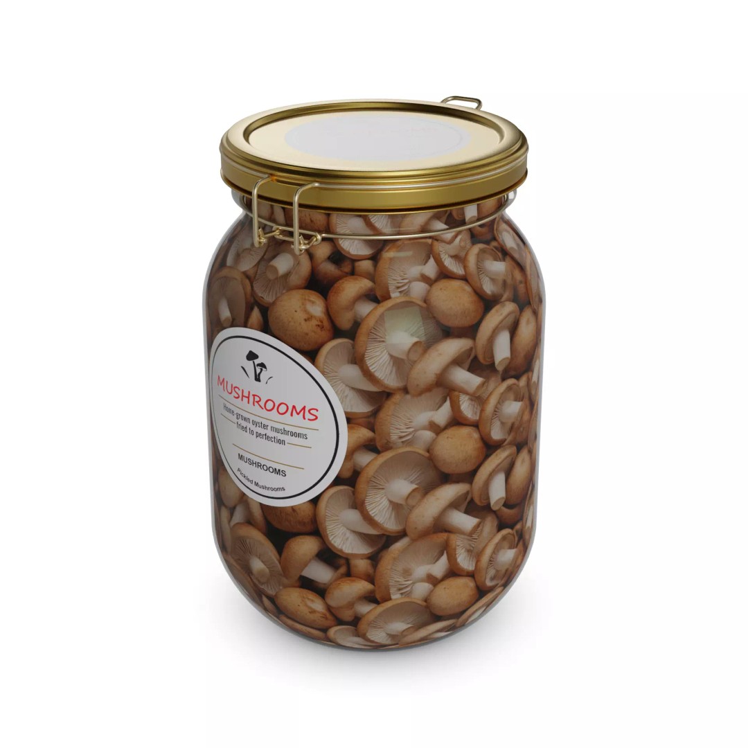 Pickled Mushrooms 3D Model – Realistic Pantry Asset, FBX - View 2