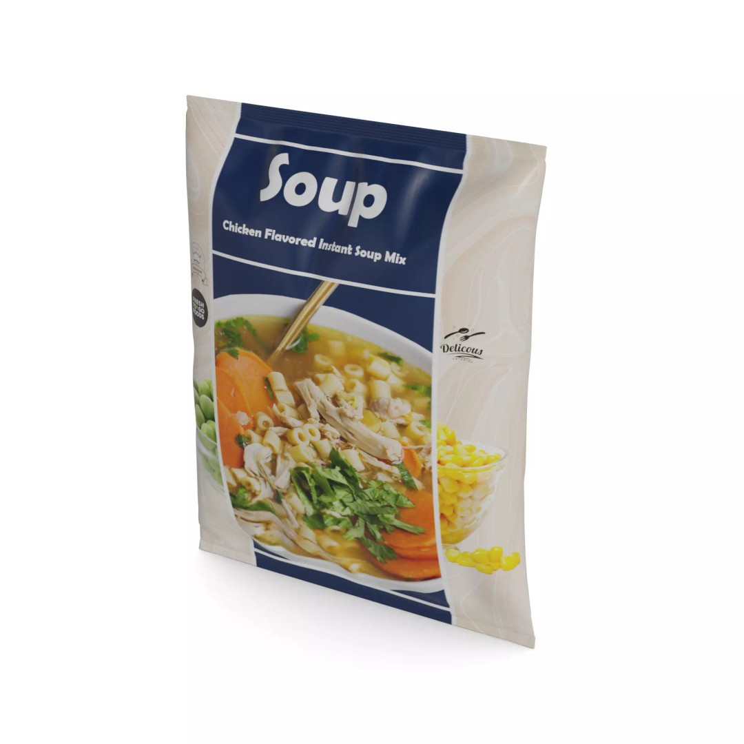 Chicken Flavored Instant Soup Mix 3D Model – Realistic Low Poly Asset, FBX - View 2