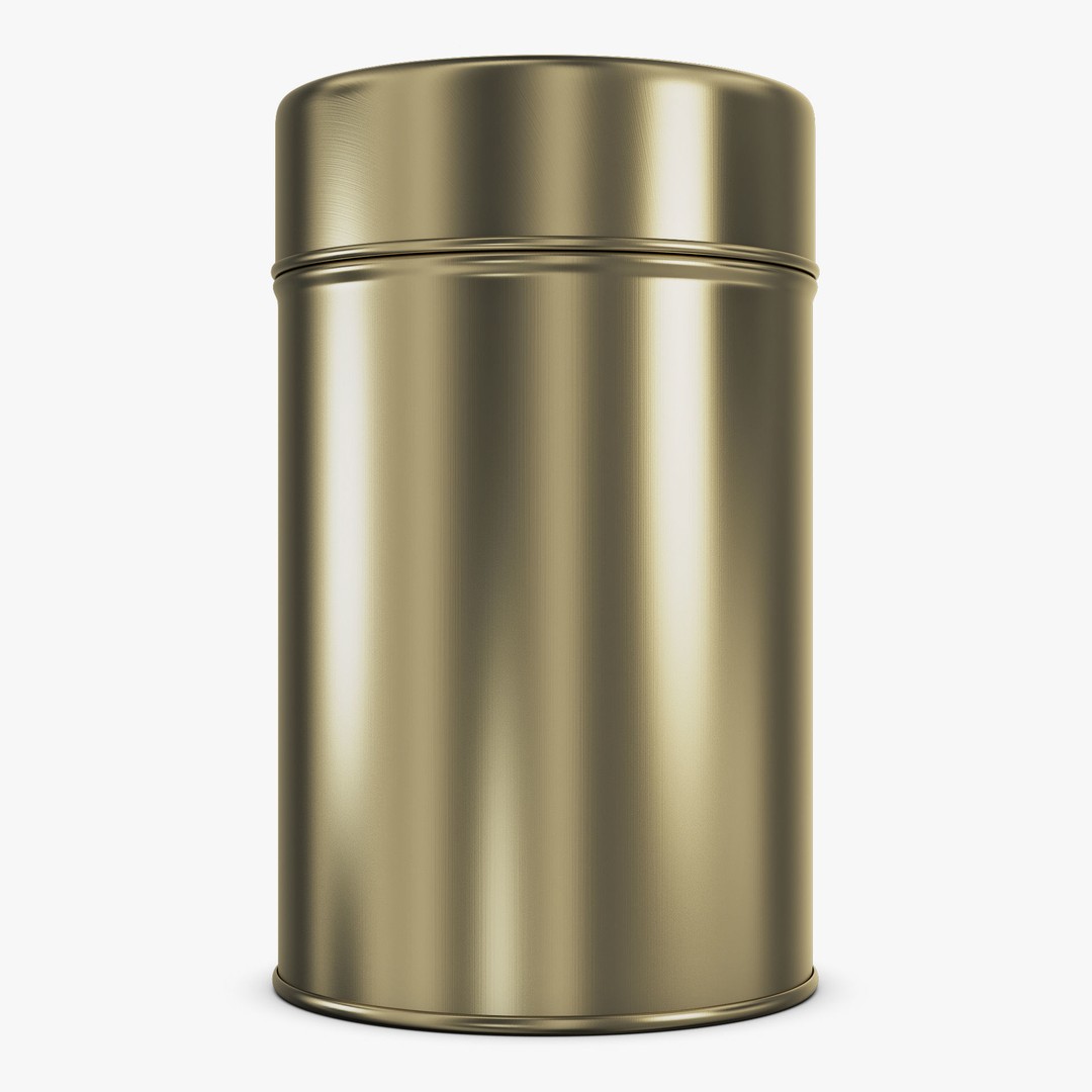 Kitchen Storage Steel Jar 3D Model – Realistic Metal Canister, PBR Textures - View 3