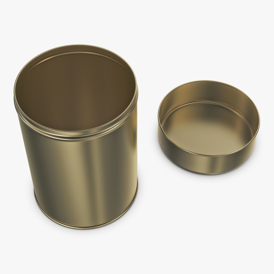 Kitchen Storage Steel Jar 3D Model – Realistic Metal Canister, PBR Textures - View 5