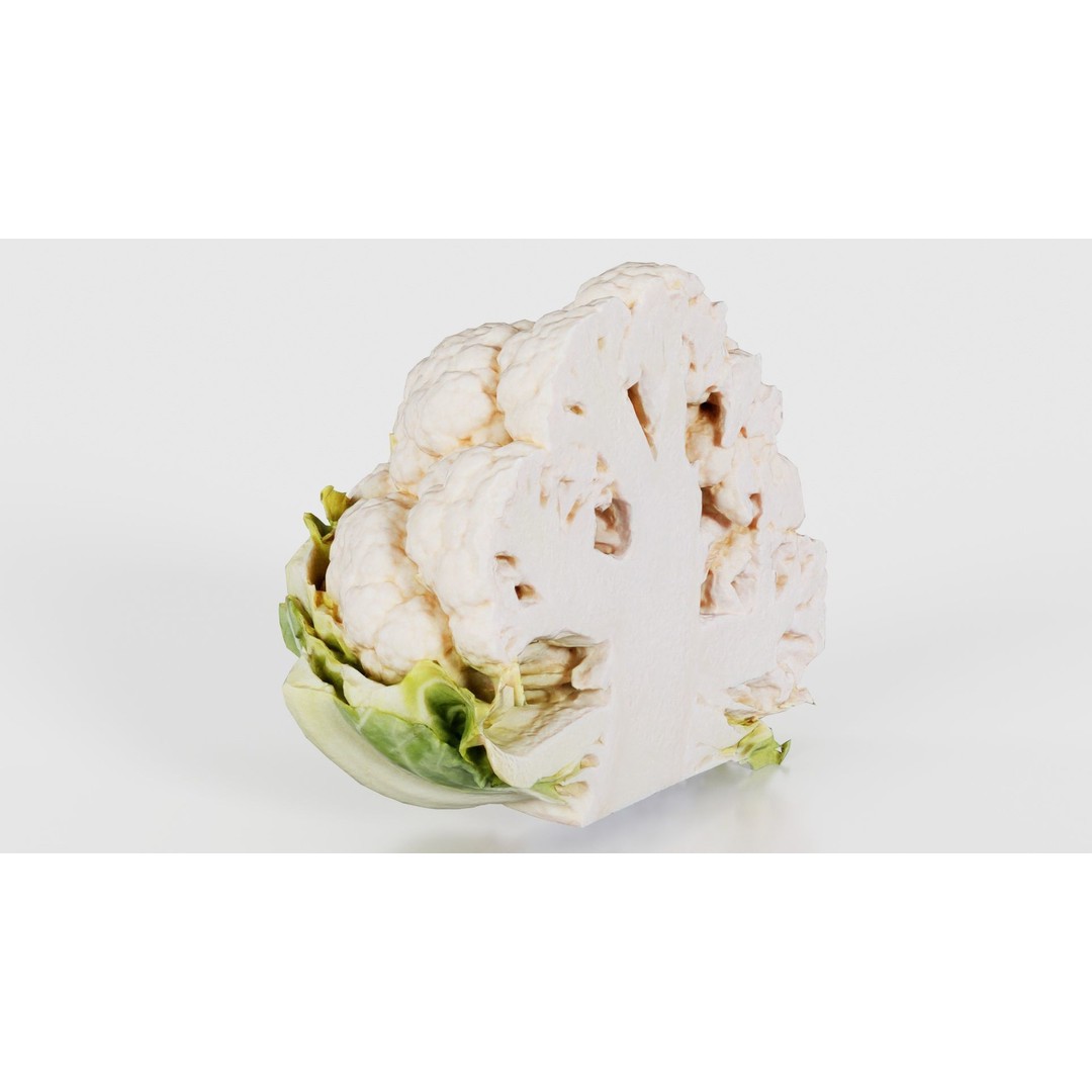 Cauliflower 3D Model – Low Poly Game Asset, FBX, PBR Textures - View 17