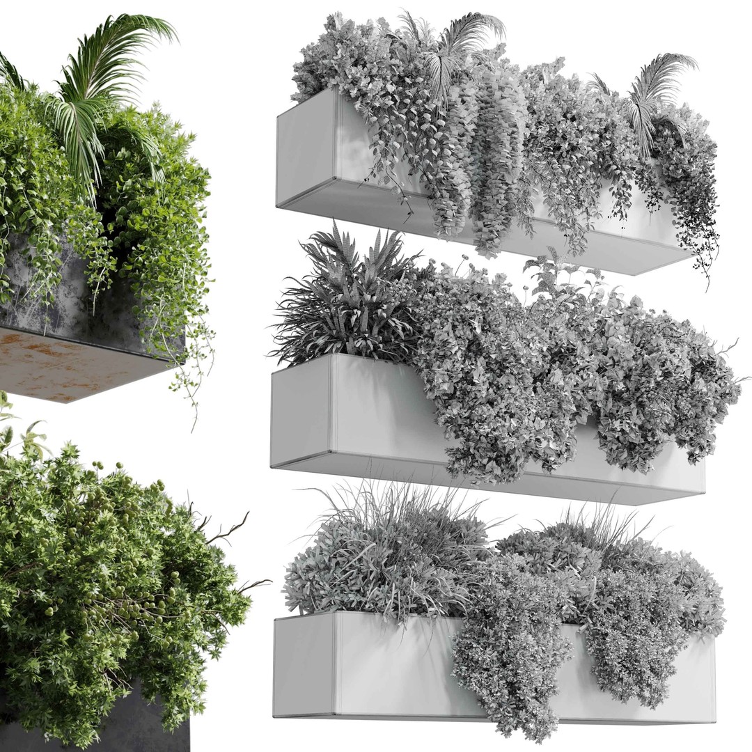 Wall Plant 3D Model – Hanging Plant Collection, PBR Textures, FBX/OBJ
