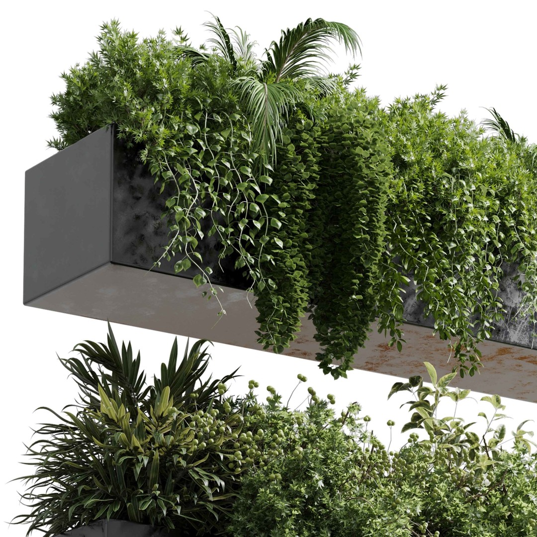 Wall Plant 3D Model – Hanging Plant Collection, PBR Textures, FBX/OBJ - View 5