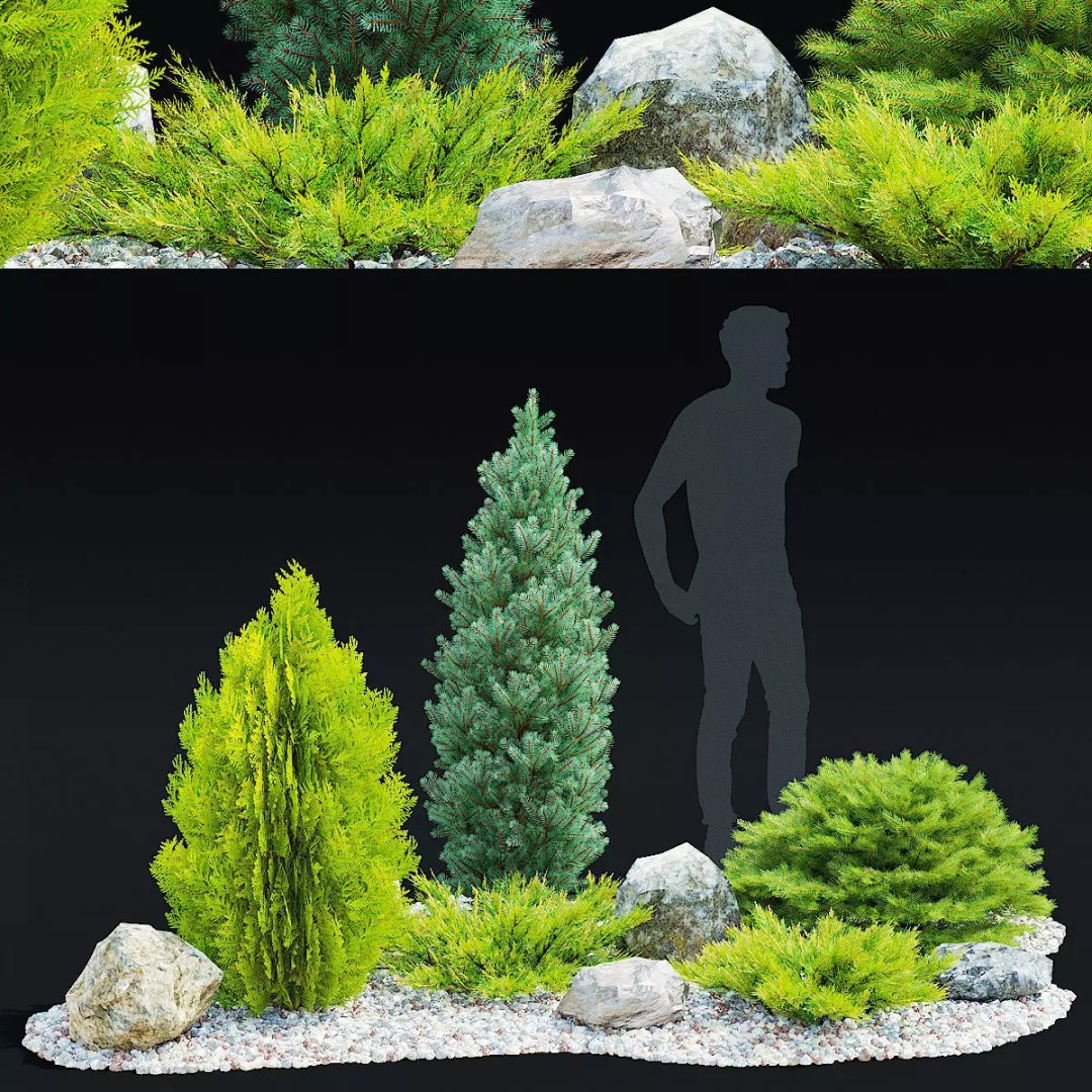 Alpine Hill 3D Model – Realistic Conifer Landscape Asset, FBX - View 2