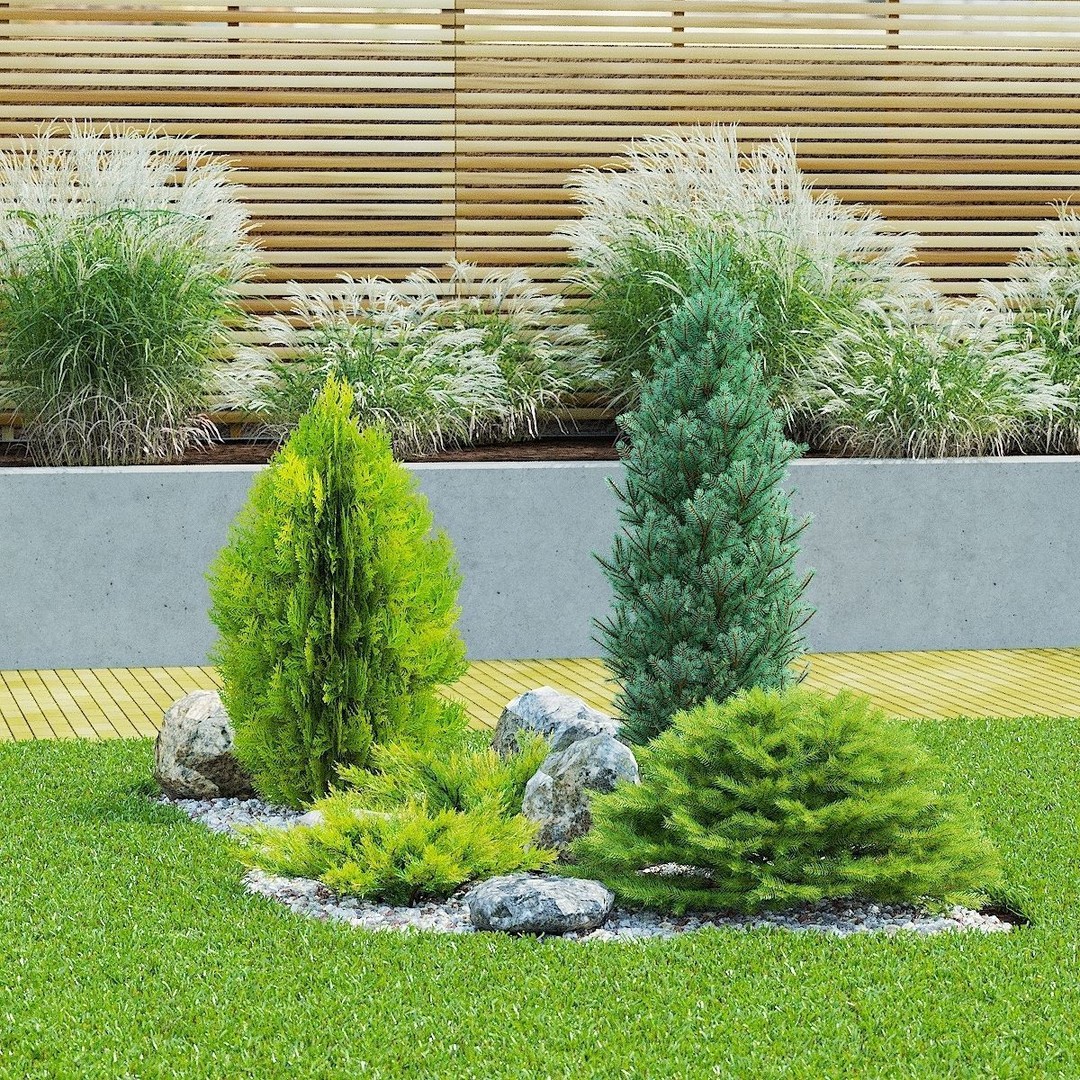 Alpine Hill 3D Model – Realistic Conifer Landscape Asset, FBX - View 3