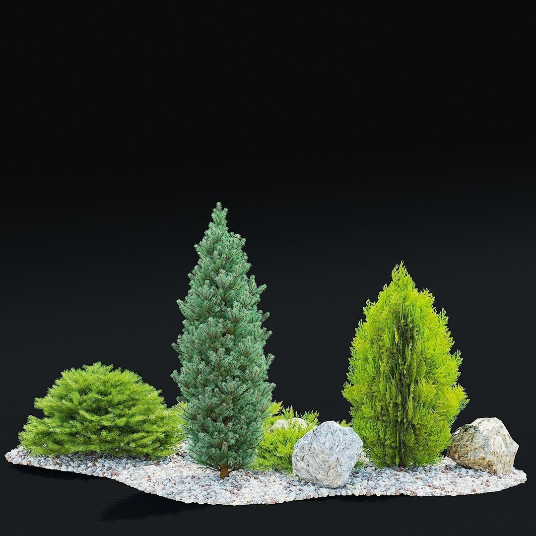 Alpine Hill 3D Model – Realistic Conifer Landscape Asset, FBX - View 6