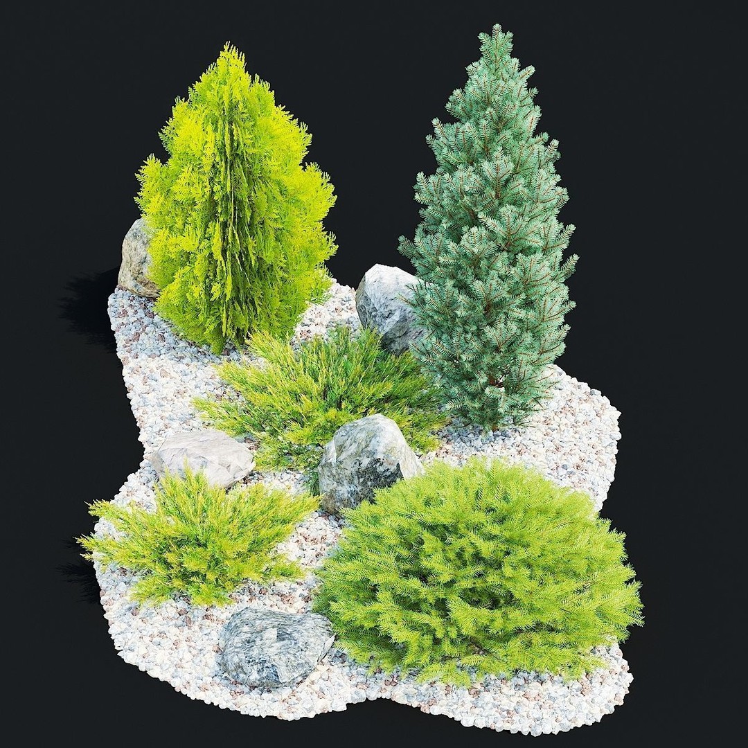 Alpine Hill 3D Model – Realistic Conifer Landscape Asset, FBX - View 7