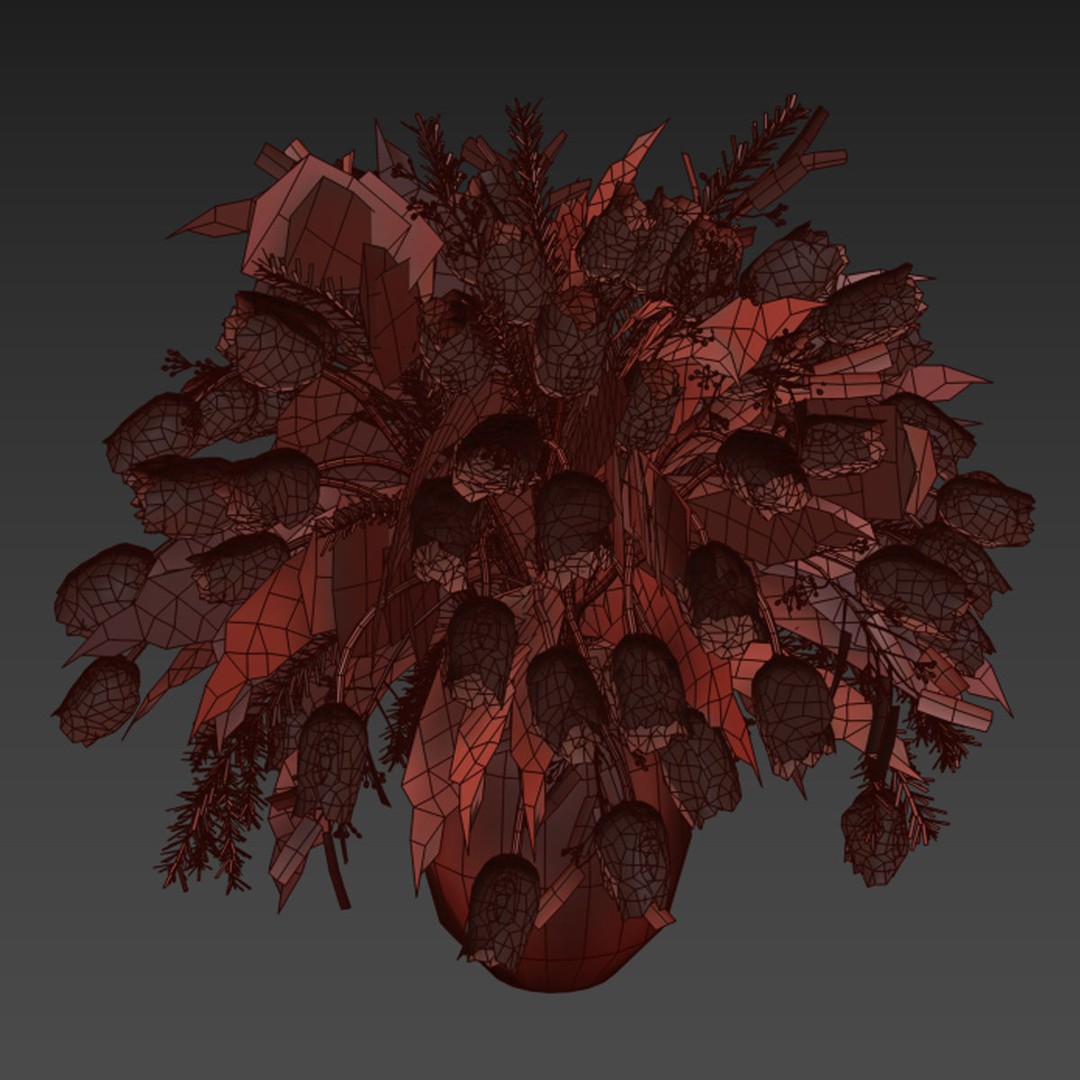 Flower In Vase 3D Model – Realistic Indoor Decoration, FBX, OBJ - View 5