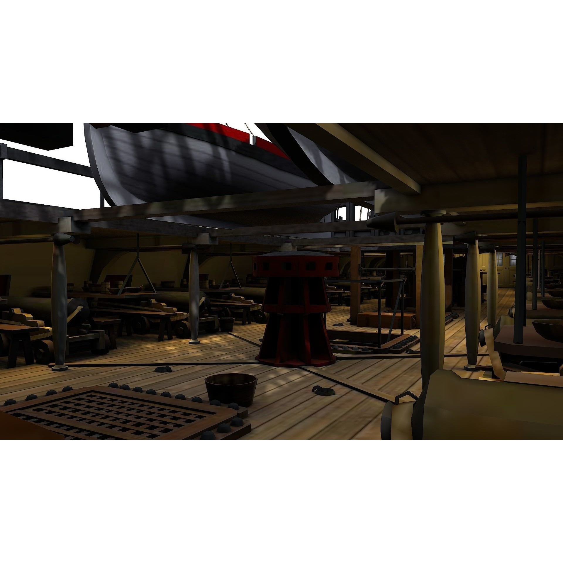 38 Gun Frigate Laurore - Low-Poly Game-Ready 3D Model - View 16