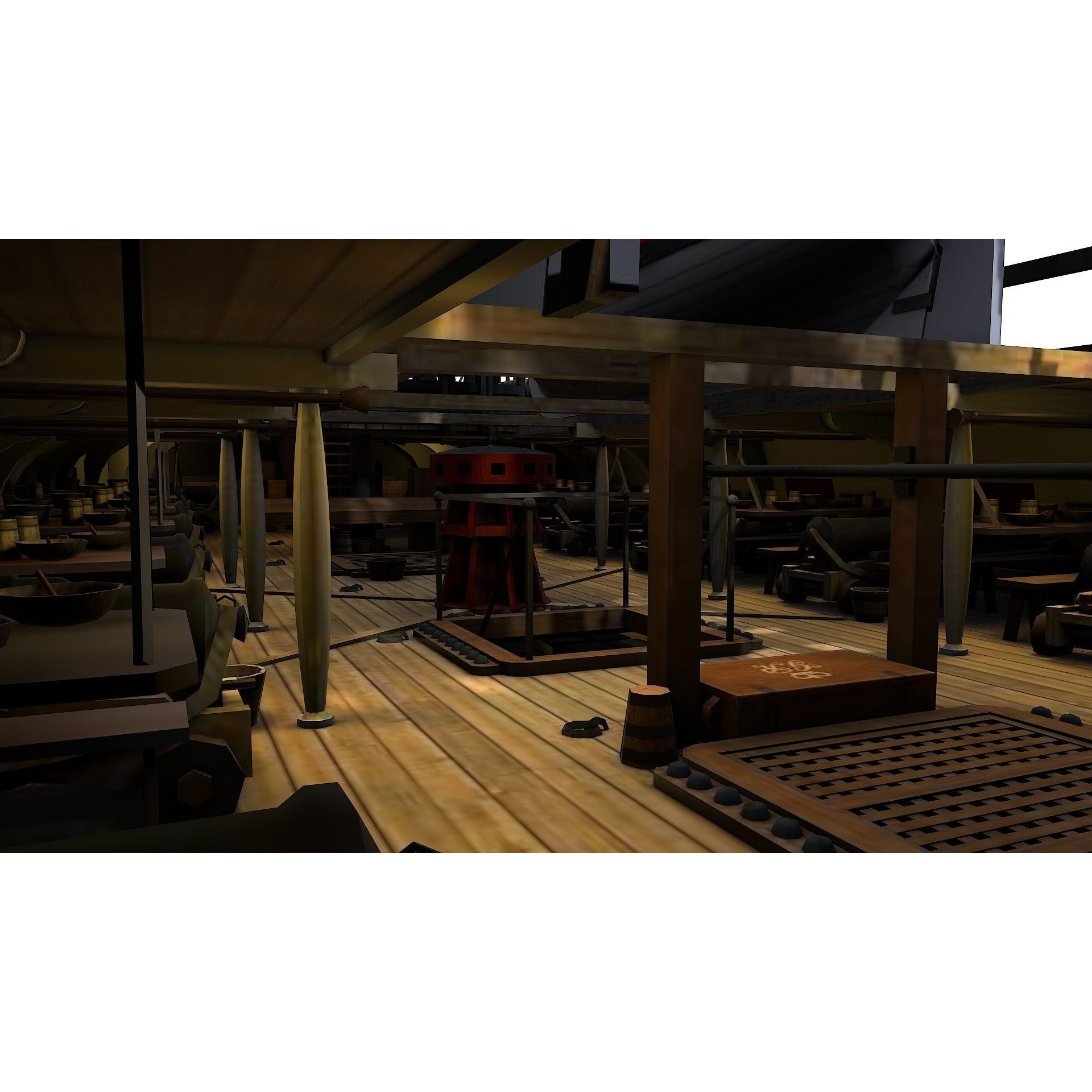 38 Gun Frigate Laurore - Low-Poly Game-Ready 3D Model - View 17