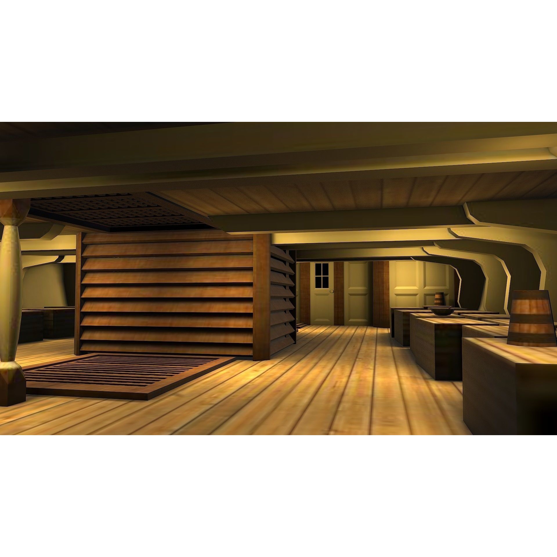 38 Gun Frigate Laurore - Low-Poly Game-Ready 3D Model - View 23