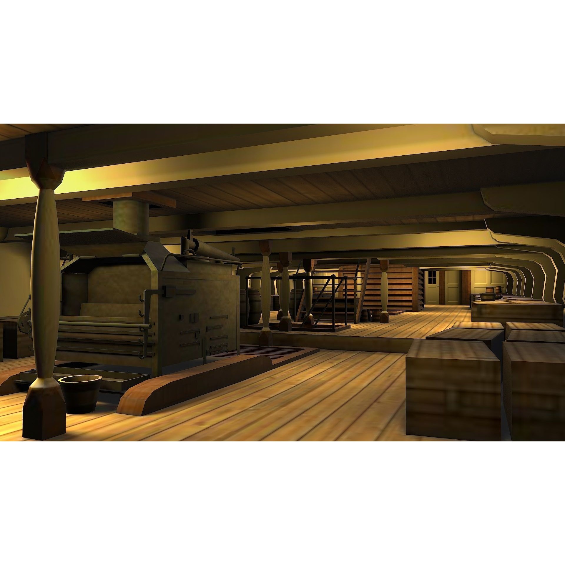 38 Gun Frigate Laurore - Low-Poly Game-Ready 3D Model - View 24