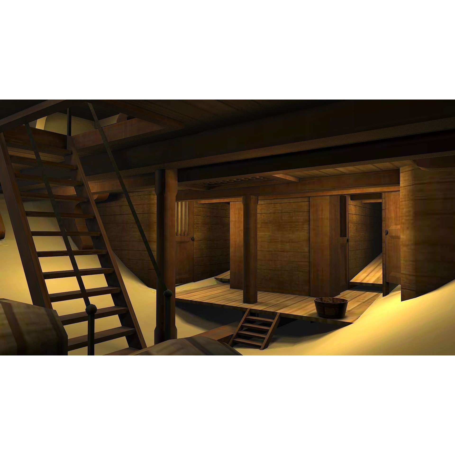 38 Gun Frigate Laurore - Low-Poly Game-Ready 3D Model - View 25