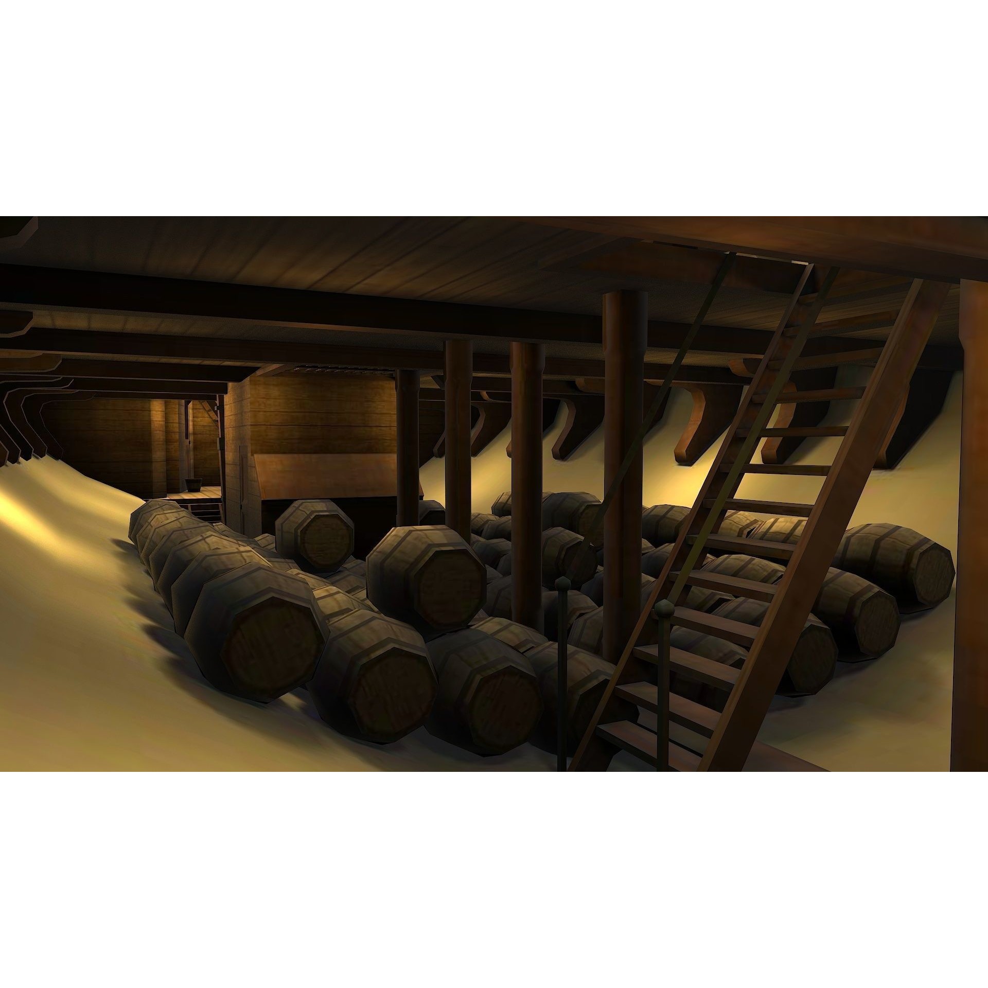 38 Gun Frigate Laurore - Low-Poly Game-Ready 3D Model - View 26