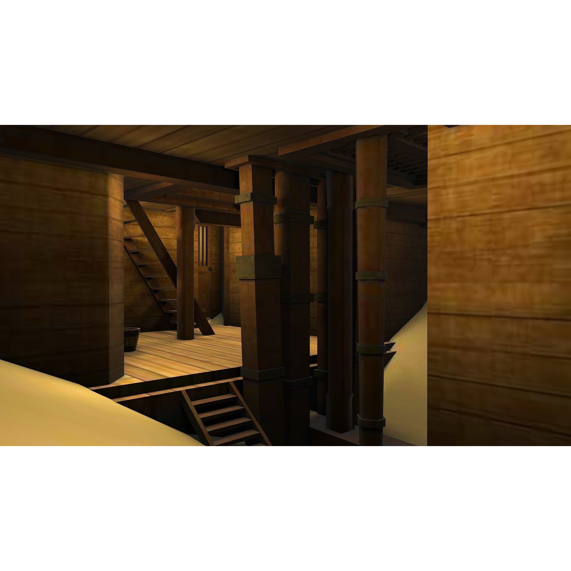 38 Gun Frigate Laurore - Low-Poly Game-Ready 3D Model - View 27