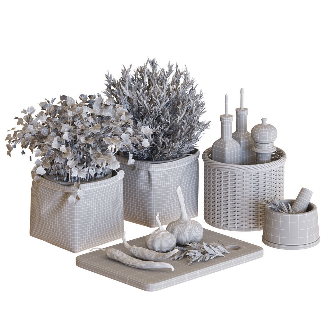 Kitchen Accessories 3D Model – PBR Polygon Mesh for Interior Design - View 6