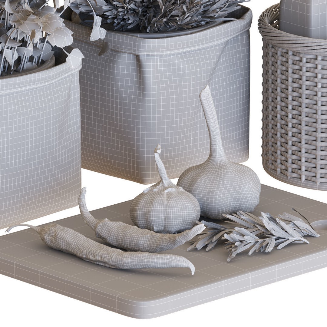 Kitchen Accessories 3D Model – PBR Polygon Mesh for Interior Design - View 7