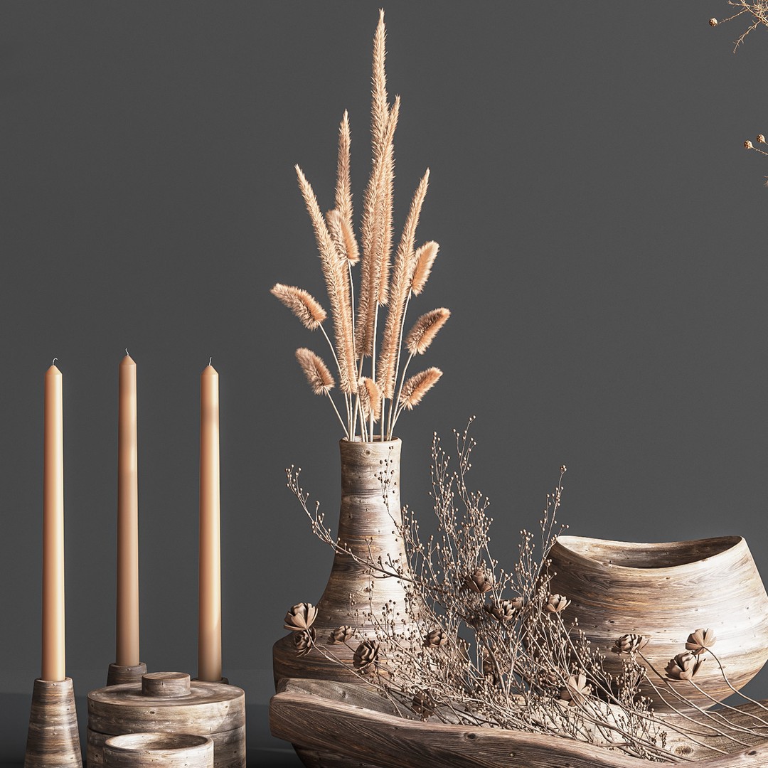 Wooden Decoration 3D Model – High Poly Interior Asset, Vray & Corona Formats