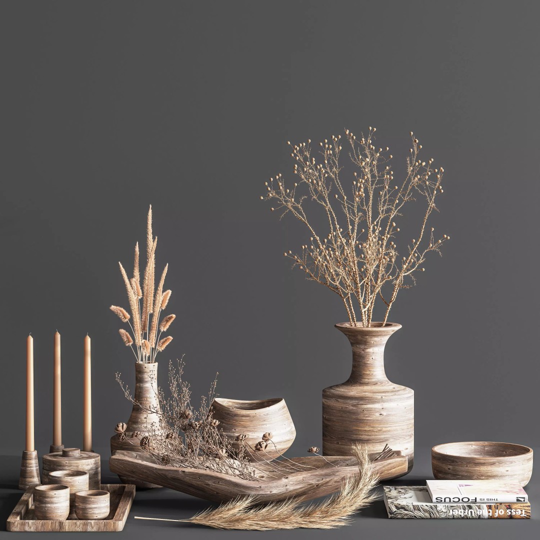 Wooden Decoration 3D Model – High Poly Interior Asset, Vray & Corona Formats - View 2