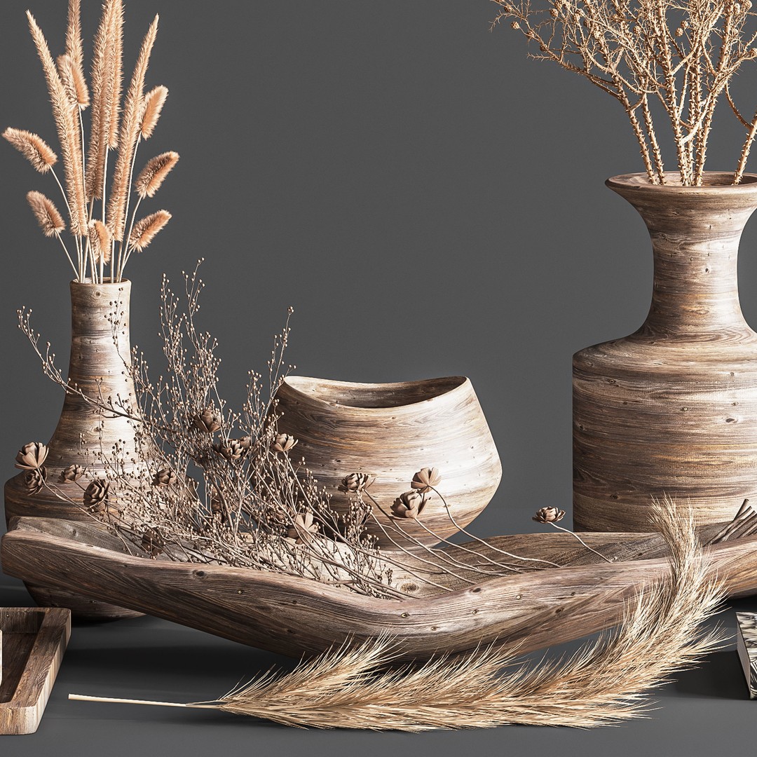 Wooden Decoration 3D Model – High Poly Interior Asset, Vray & Corona Formats - View 5