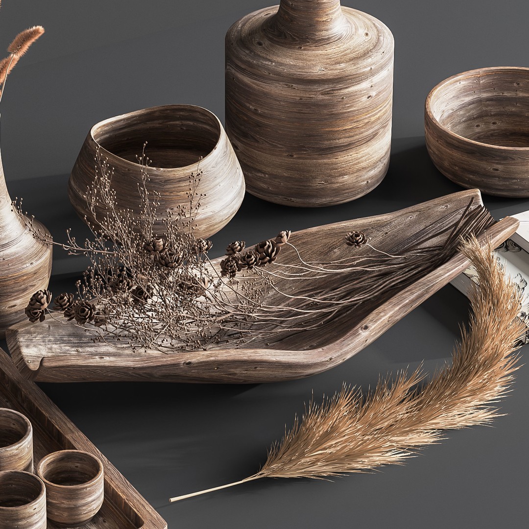Wooden Decoration 3D Model – High Poly Interior Asset, Vray & Corona Formats - View 6