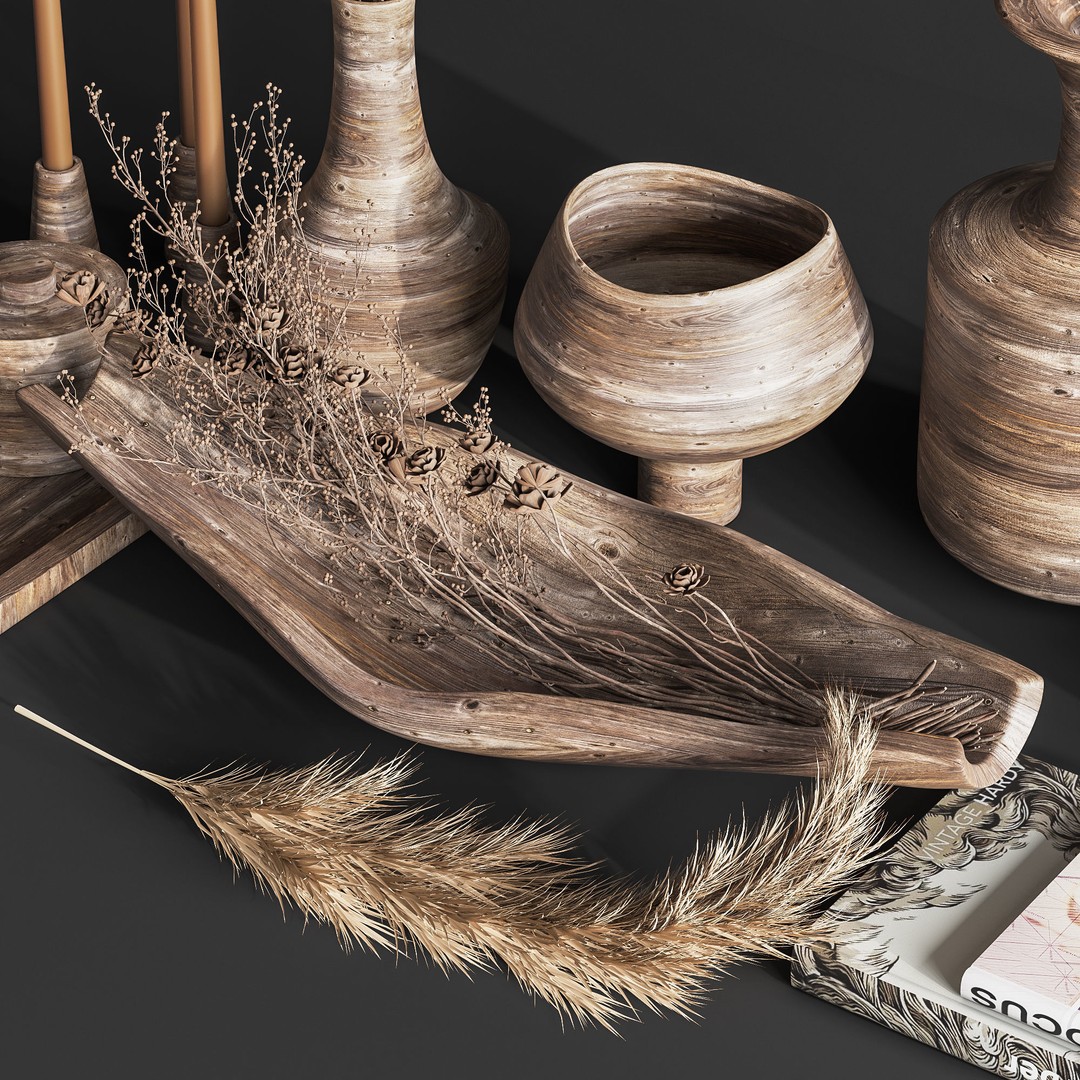 Wooden Decoration 3D Model – High Poly Interior Asset, Vray & Corona Formats - View 7