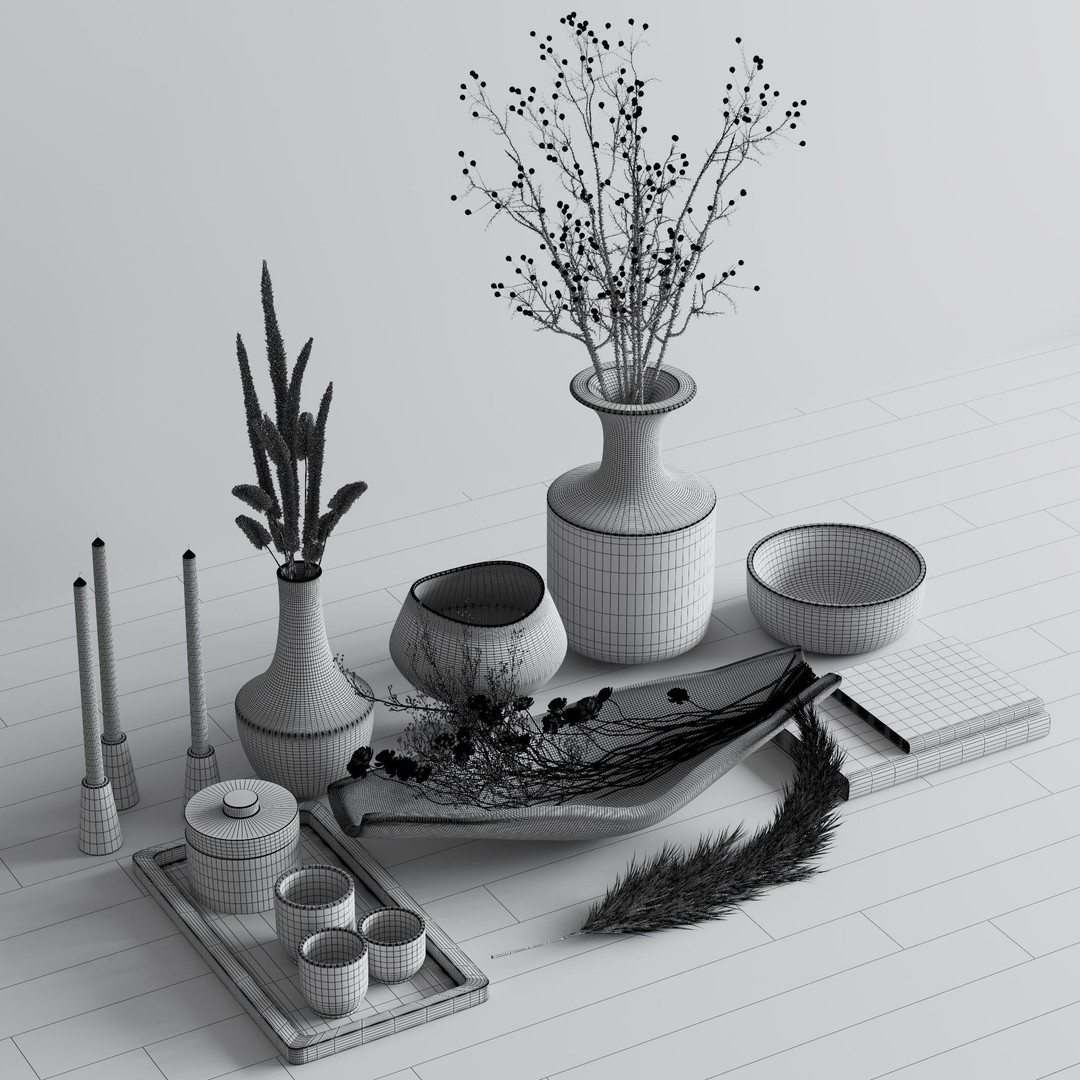 Wooden Decoration 3D Model – High Poly Interior Asset, Vray & Corona Formats - View 8