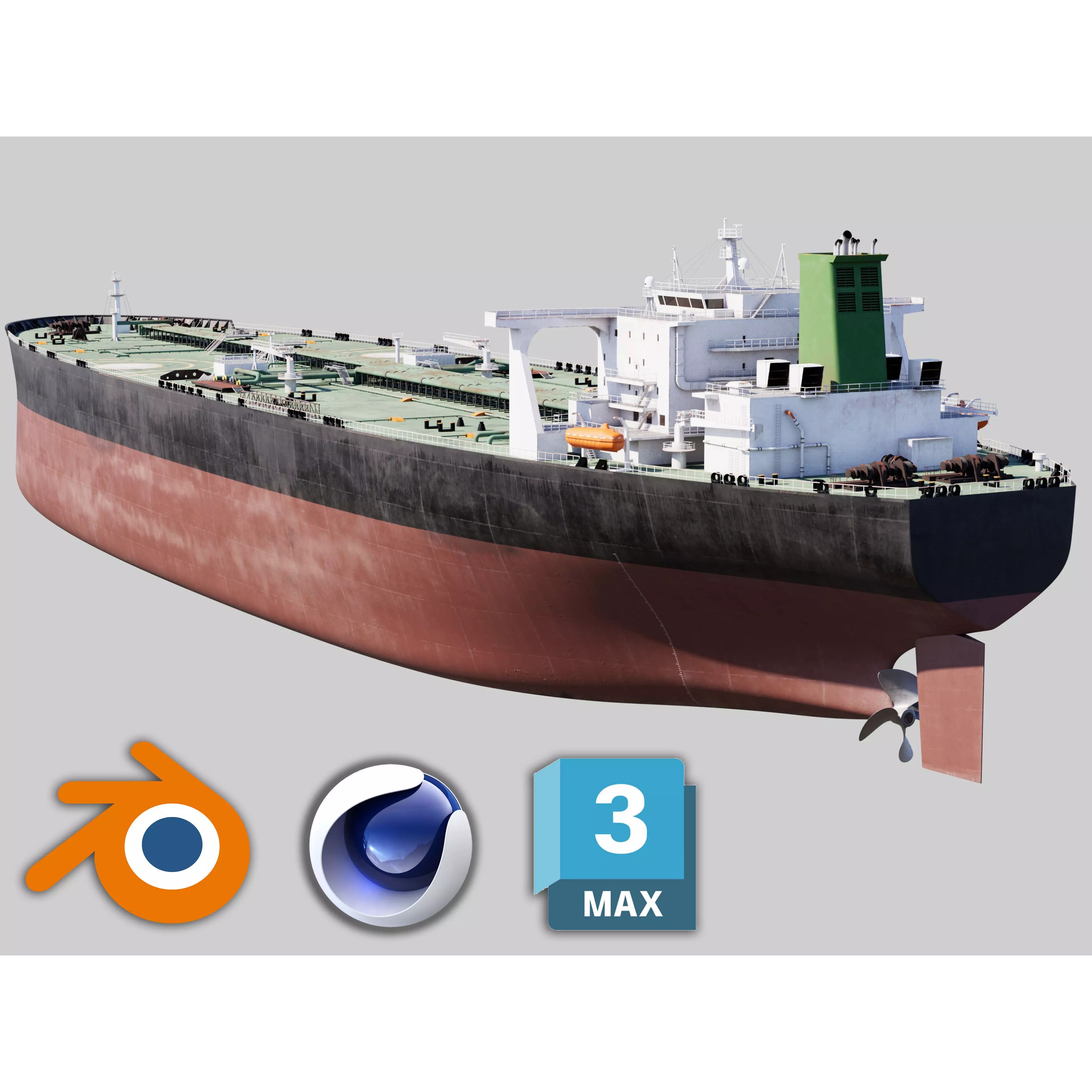 Oil Tanker - PBR Game-Ready 3D Model - View 2
