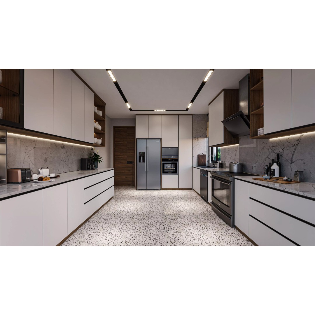 Minimalist Kitchen 3D Model – PBR Interior Scene, FBX & OBJ - View 2