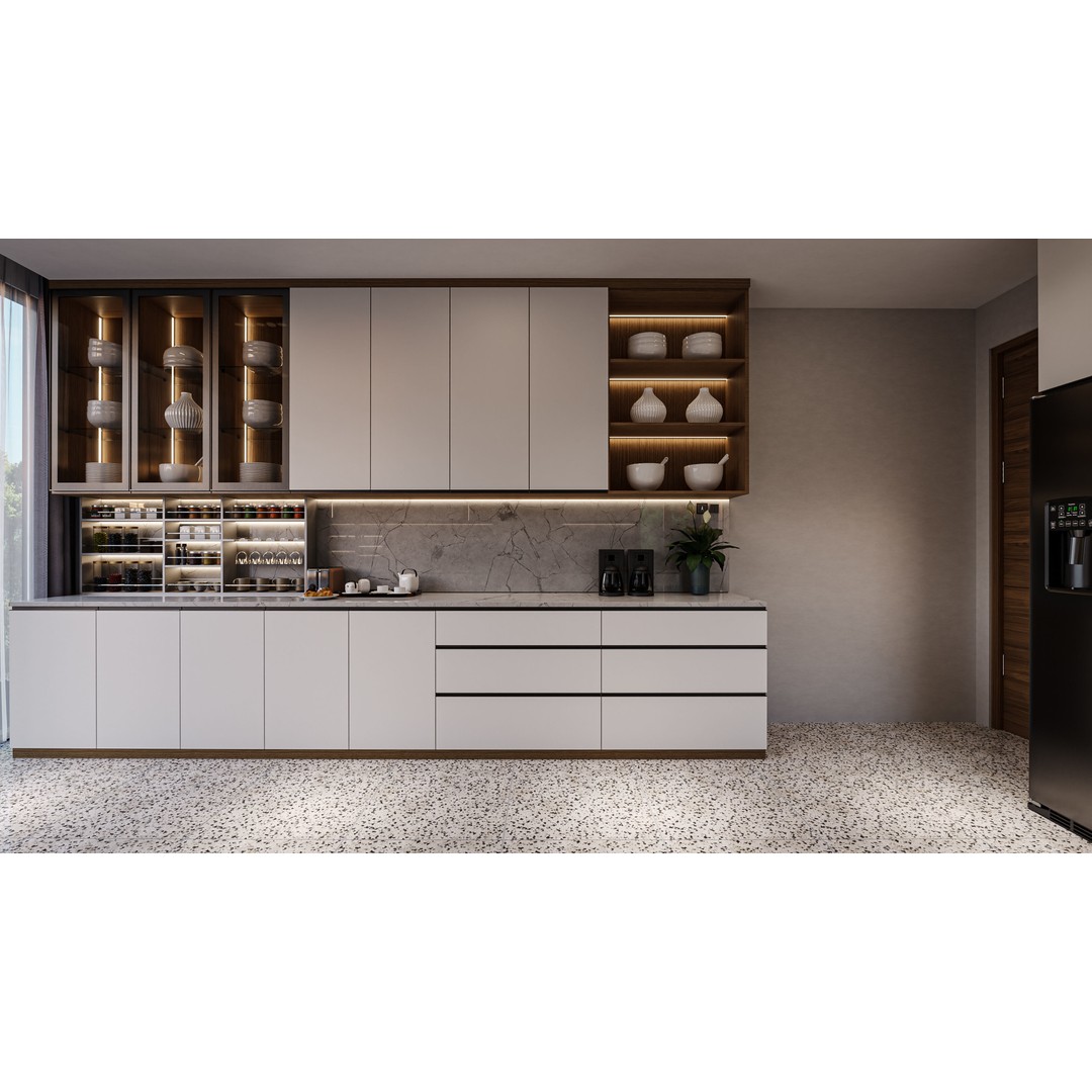 Minimalist Kitchen 3D Model – PBR Interior Scene, FBX & OBJ - View 6