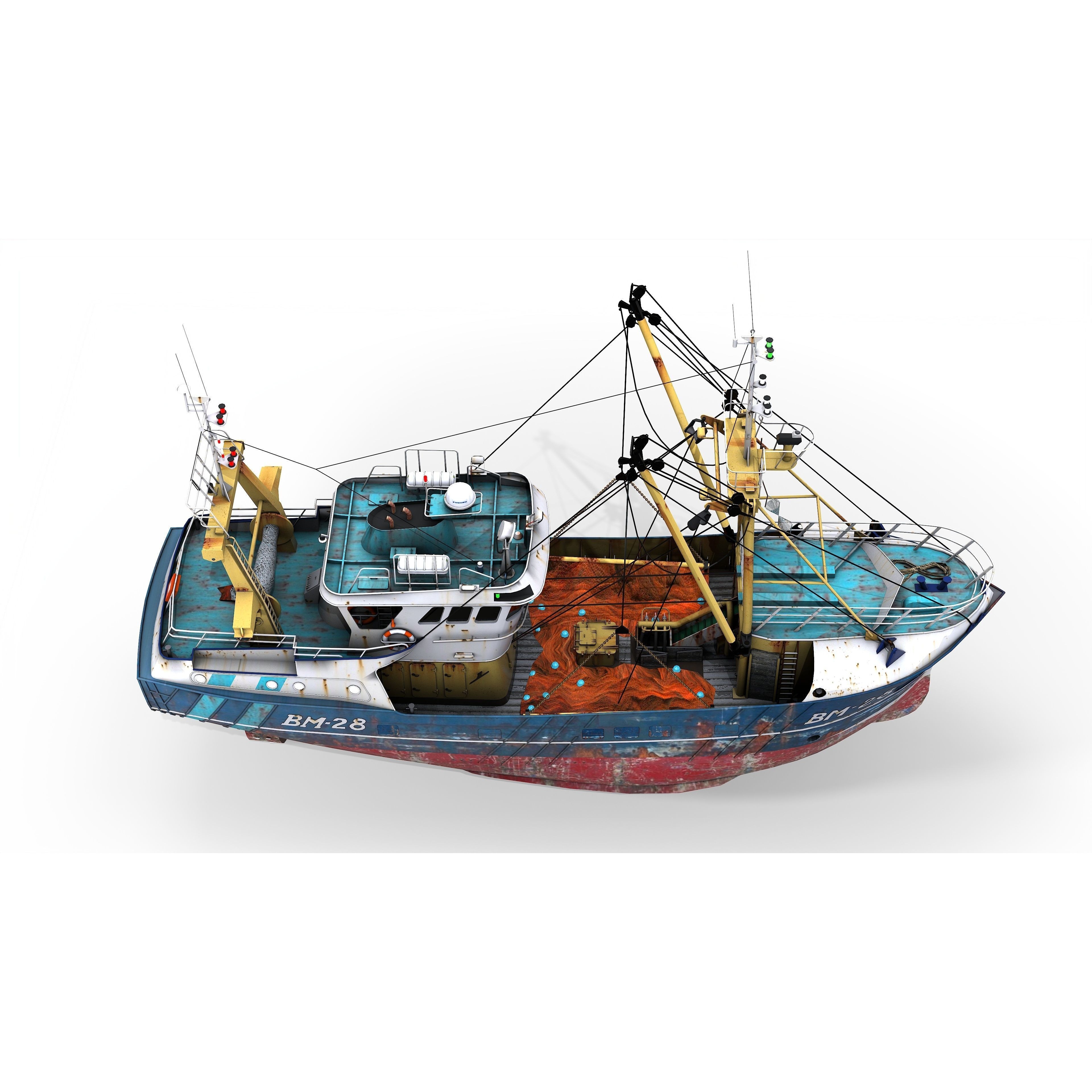 Trawler Sea Lady - Low-Poly Game-Ready 3D Model - View 11