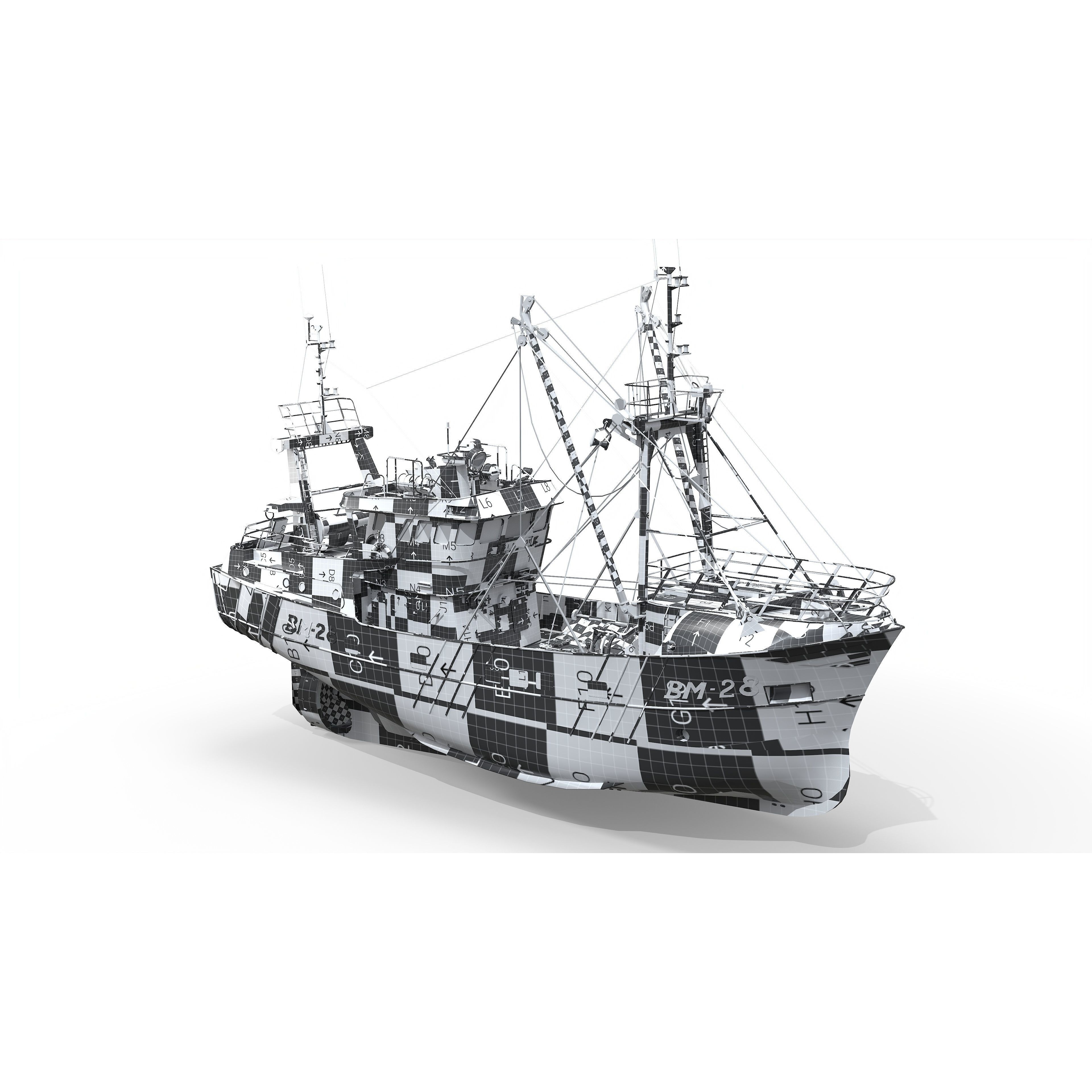 Trawler Sea Lady - Low-Poly Game-Ready 3D Model - View 12