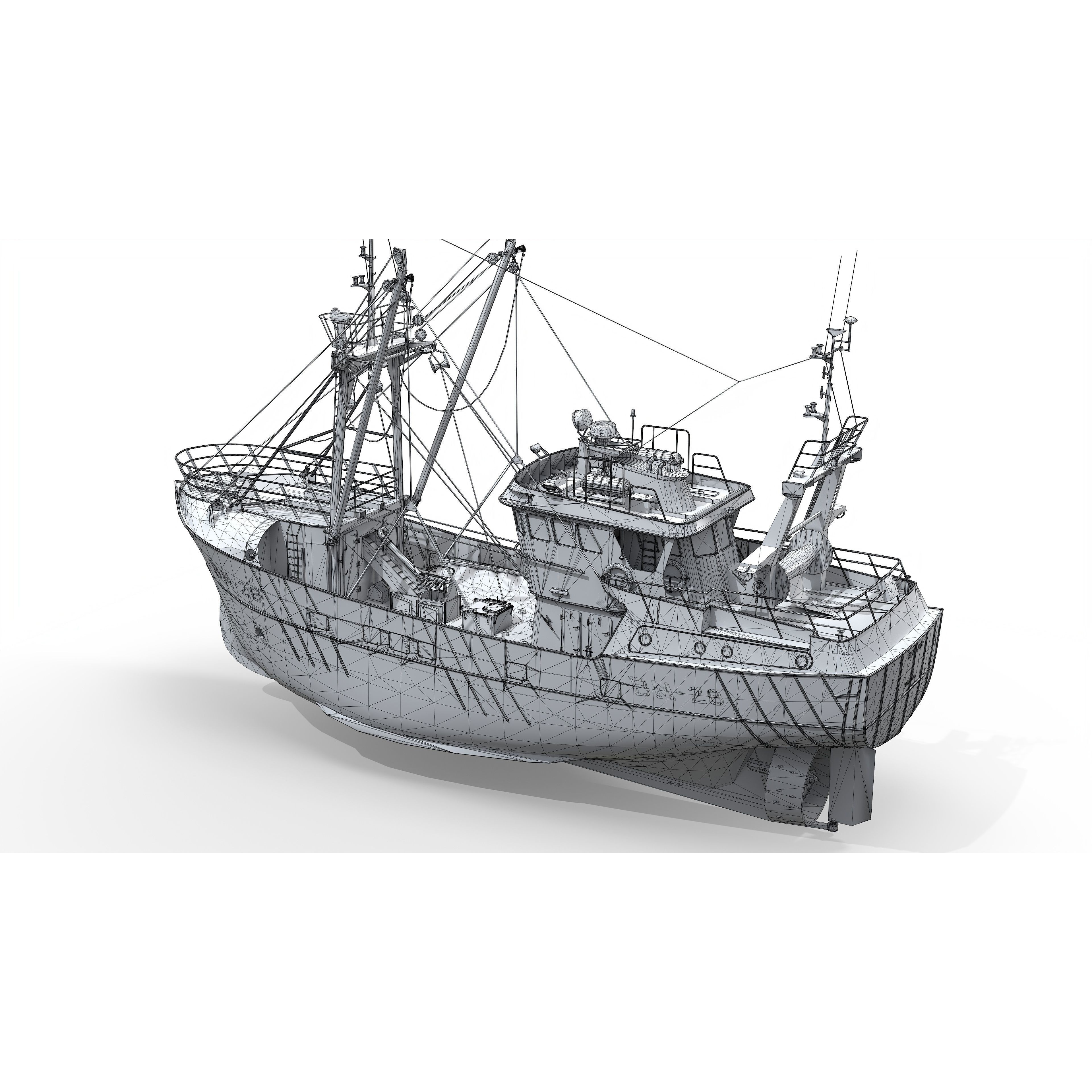 Trawler Sea Lady - Low-Poly Game-Ready 3D Model - View 14